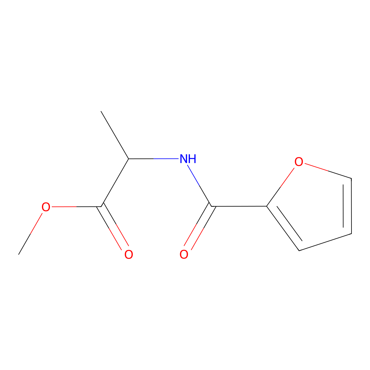 methyl (2S)-2-[(furan-2-yl)formamido]propanoate molecular structure, CAS 17107-27-6