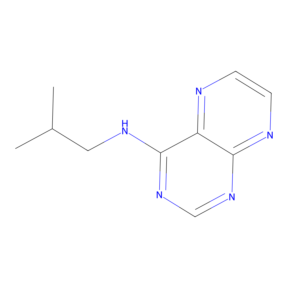 N-Isobutylpteridin-4-amine molecular structure, CAS 1710703-02-8