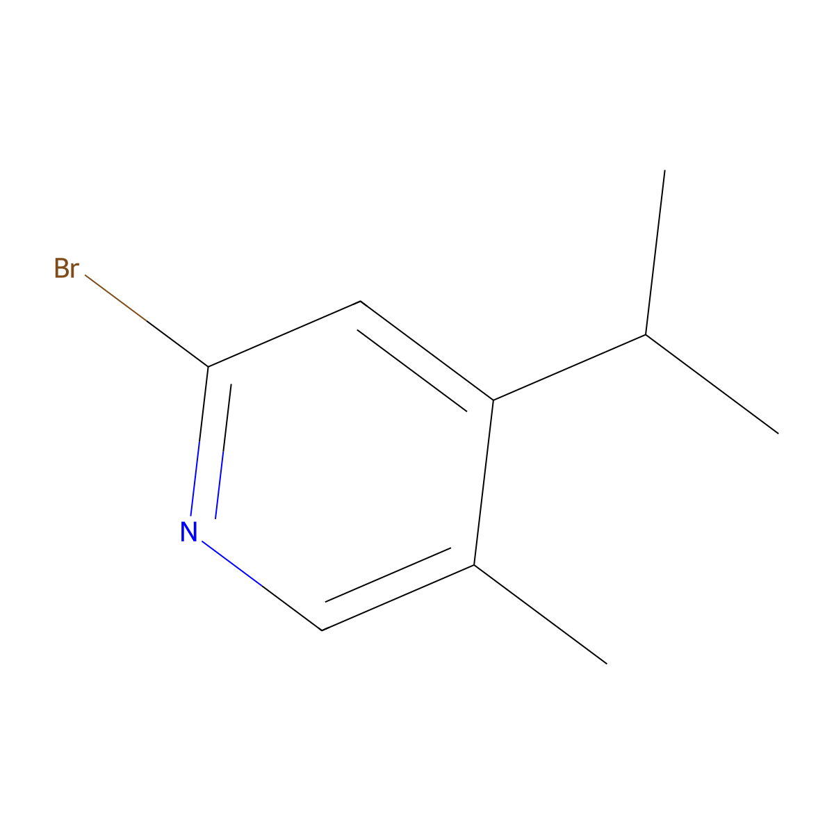 2-Bromo-4-isopropyl-5-methylpyridine molecular structure, CAS 1710709-09-3