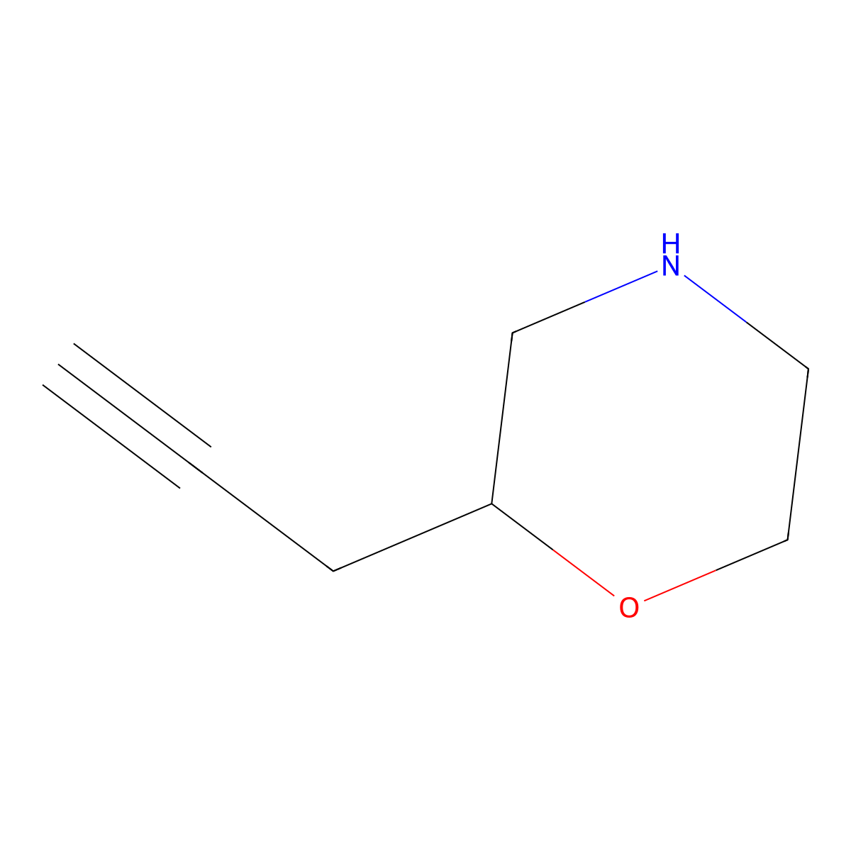 2-(Prop-2-yn-1-yl)morpholine molecular structure, CAS 1710761-54-8