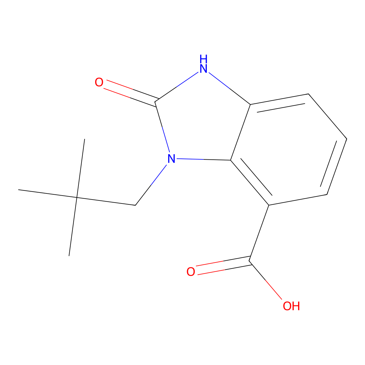 3-(2,2-dimethylpropyl)-2-oxo-2,3-dihydro-1H-1,3-benzodiazole-4-carboxylic acid molecular structure, CAS 1710821-09-2