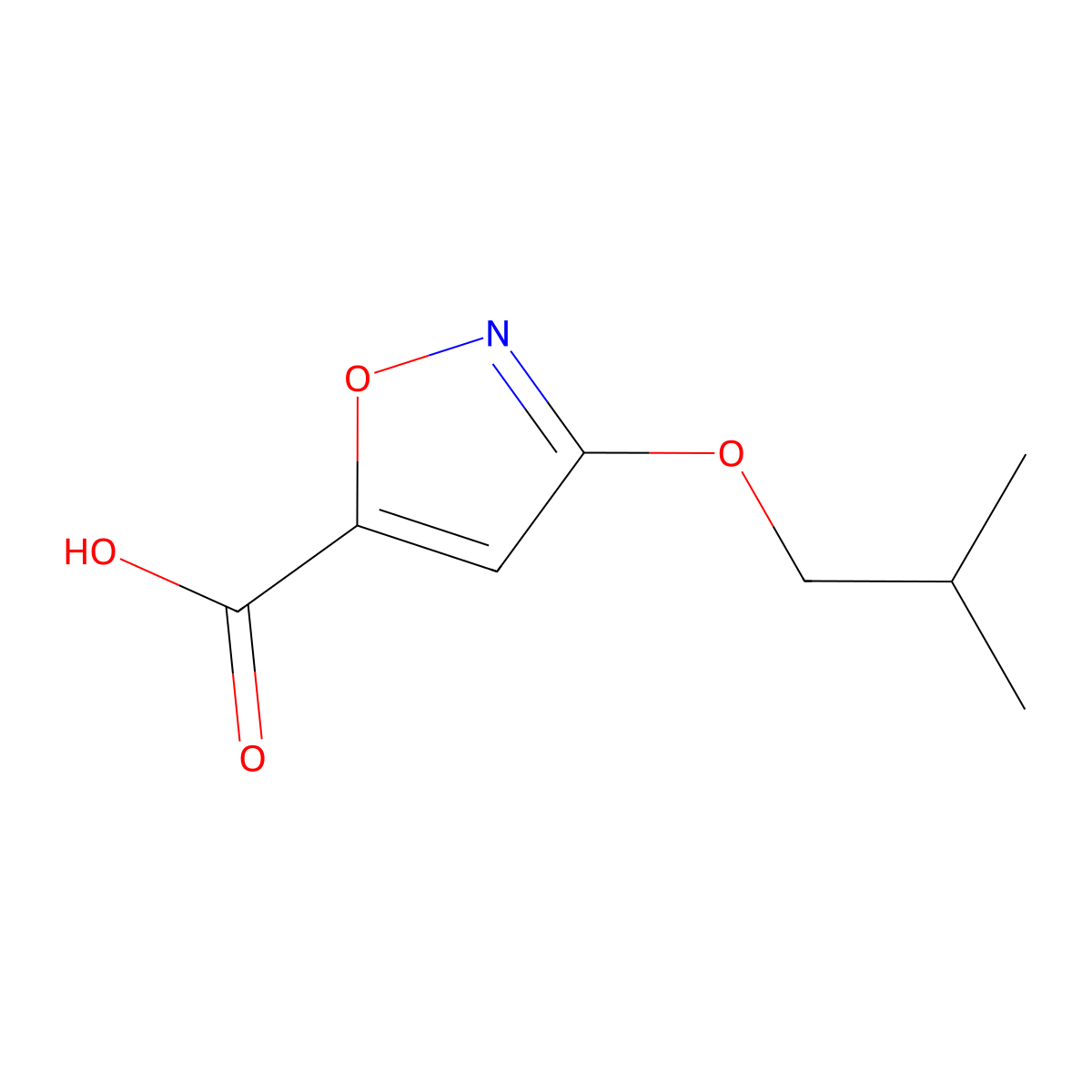 3-Isobutoxyisoxazole-5-carboxylic acid molecular structure, CAS 1710833-60-5