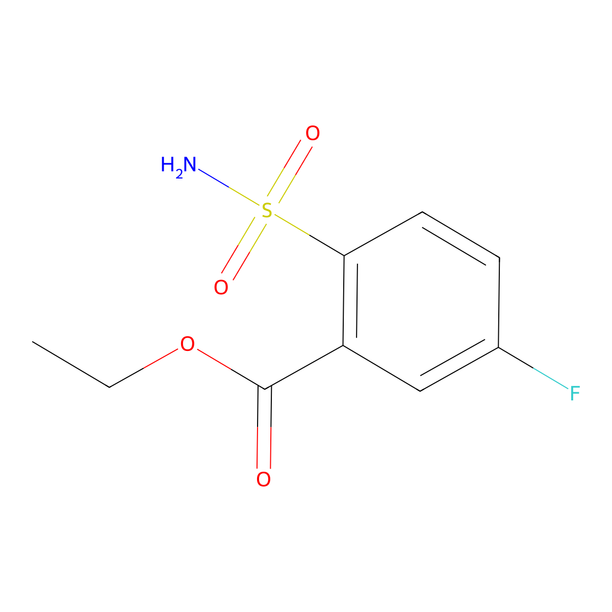 Ethyl 5-fluoro-2-sulfamoylbenzoate molecular structure, CAS 1710833-62-7