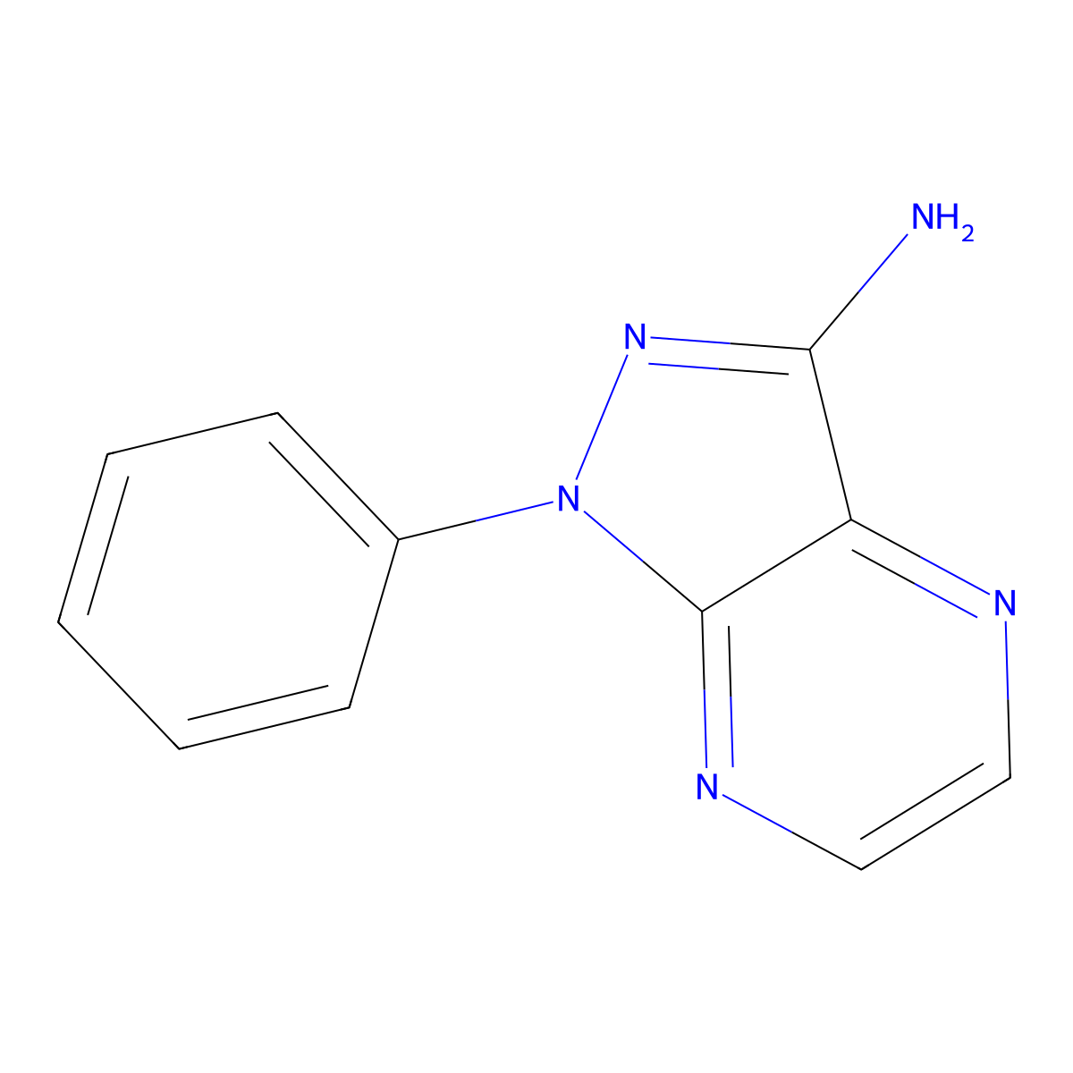 1-Phenyl-1H-pyrazolo[3,4-b]pyrazin-3-amine molecular structure, CAS 1710833-67-2