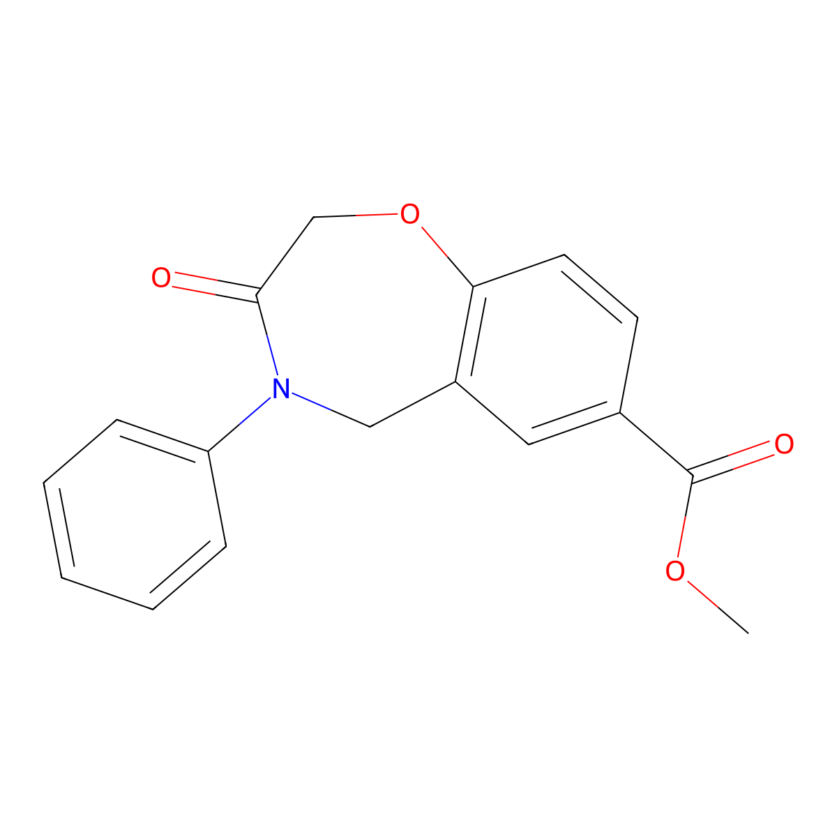 Methyl 3-oxo-4-phenyl-2,3,4,5-tetrahydrobenzo[f][1,4]oxazepine-7-carboxylate molecular structure, CAS 1710833-75-2
