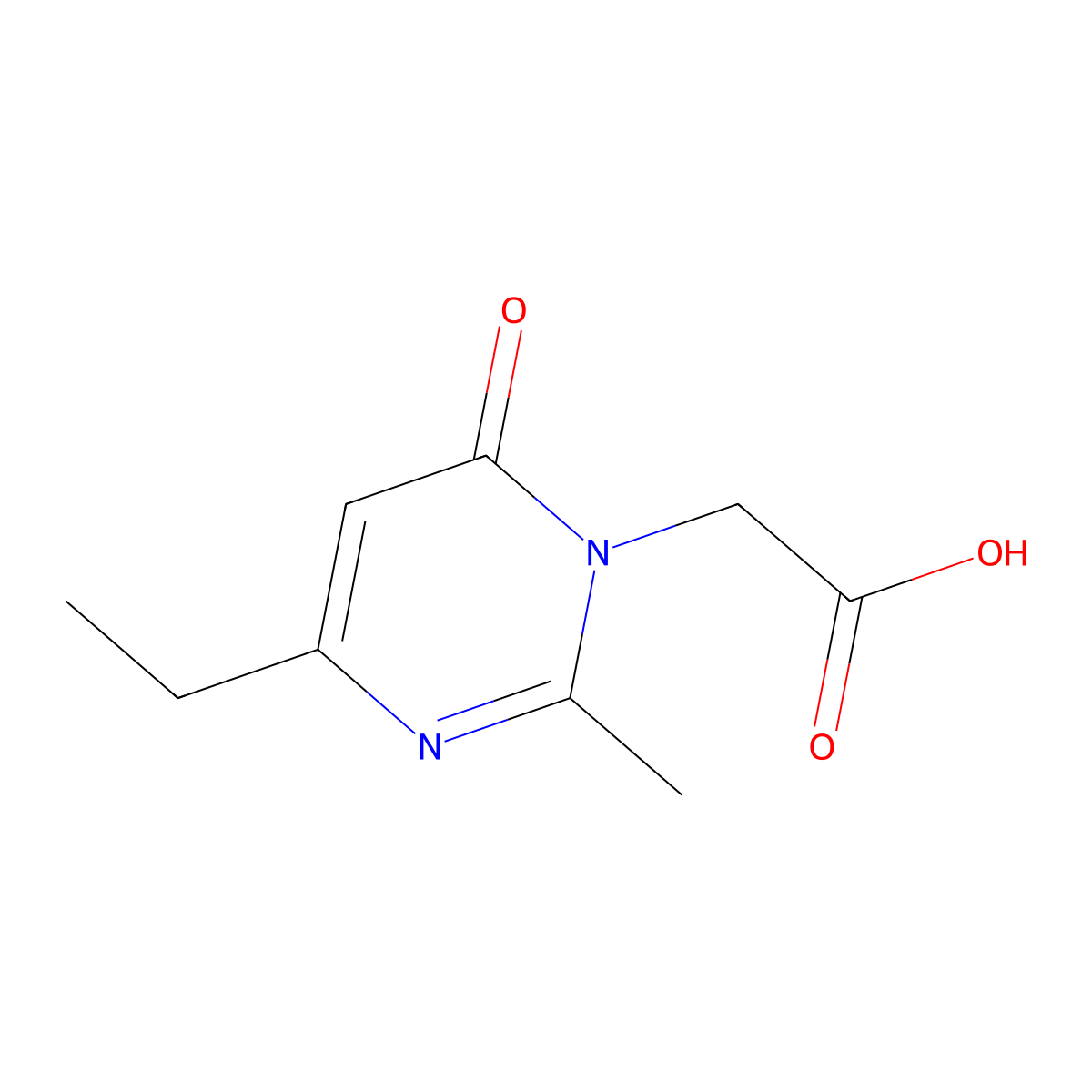 2-(4-Ethyl-2-methyl-6-oxopyrimidin-1(6H)-yl)acetic acid molecular structure, CAS 1710833-98-9