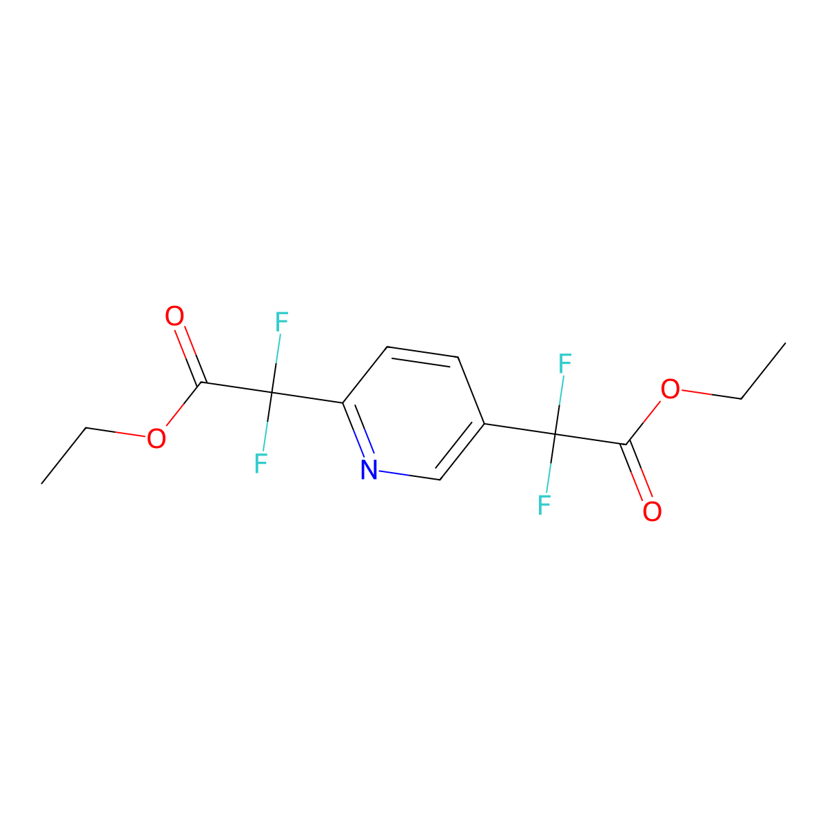 Diethyl 2,2'-(pyridine-2,5-diyl)bis(2,2-difluoroacetate) molecular structure, CAS 1710834-39-1