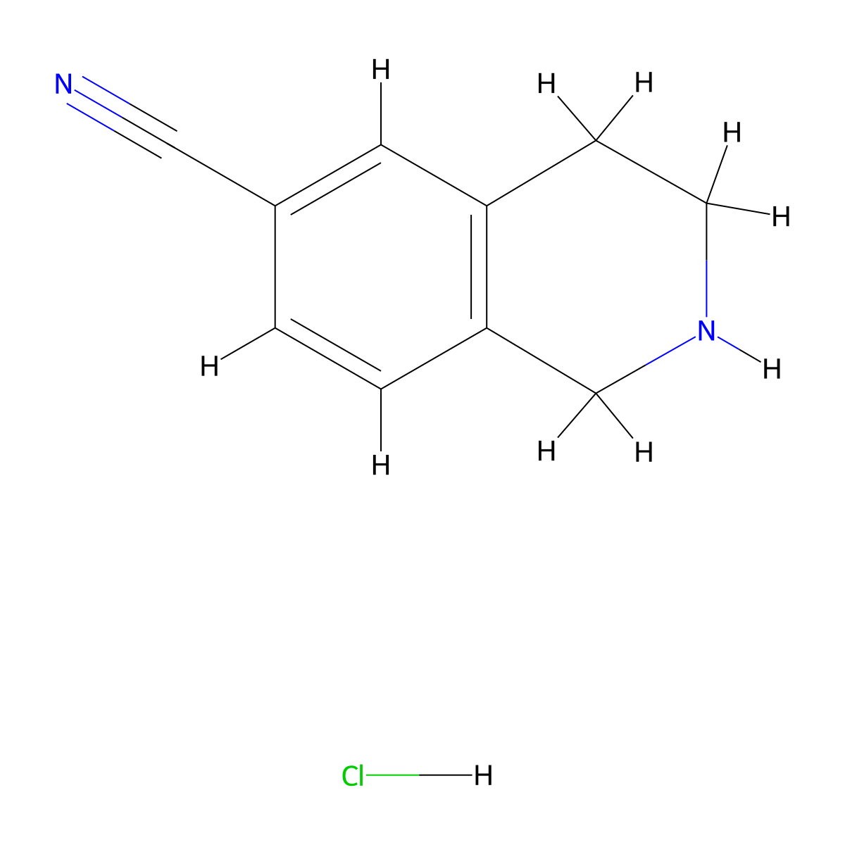 1,2,3,4-Tetrahydroisoquinoline-6-carbonitrile hydrochloride molecular structure, CAS 171084-93-8