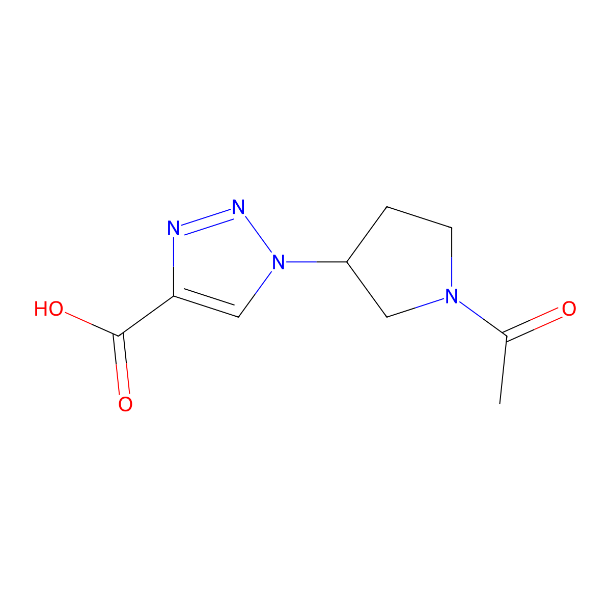 1-(1-Acetylpyrrolidin-3-yl)-1H-1,2,3-triazole-4-carboxylic acid molecular structure, CAS 1710845-01-4