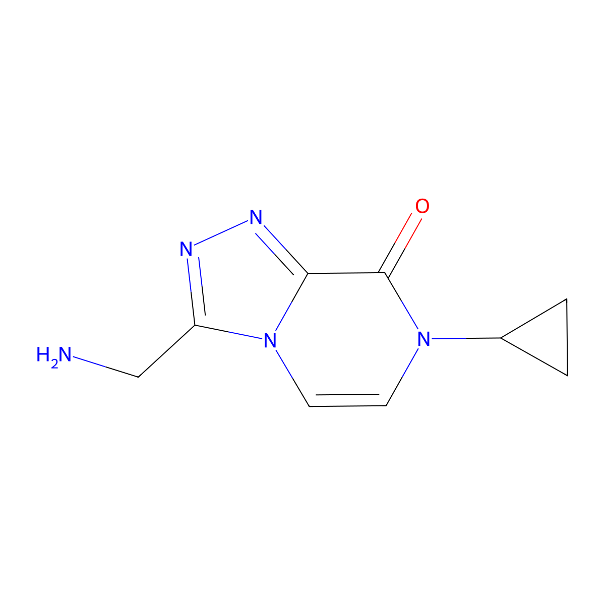 3-(Aminomethyl)-7-cyclopropyl-[1,2,4]triazolo[4,3-a]pyrazin-8(7H)-one molecular structure, CAS 1710845-76-3