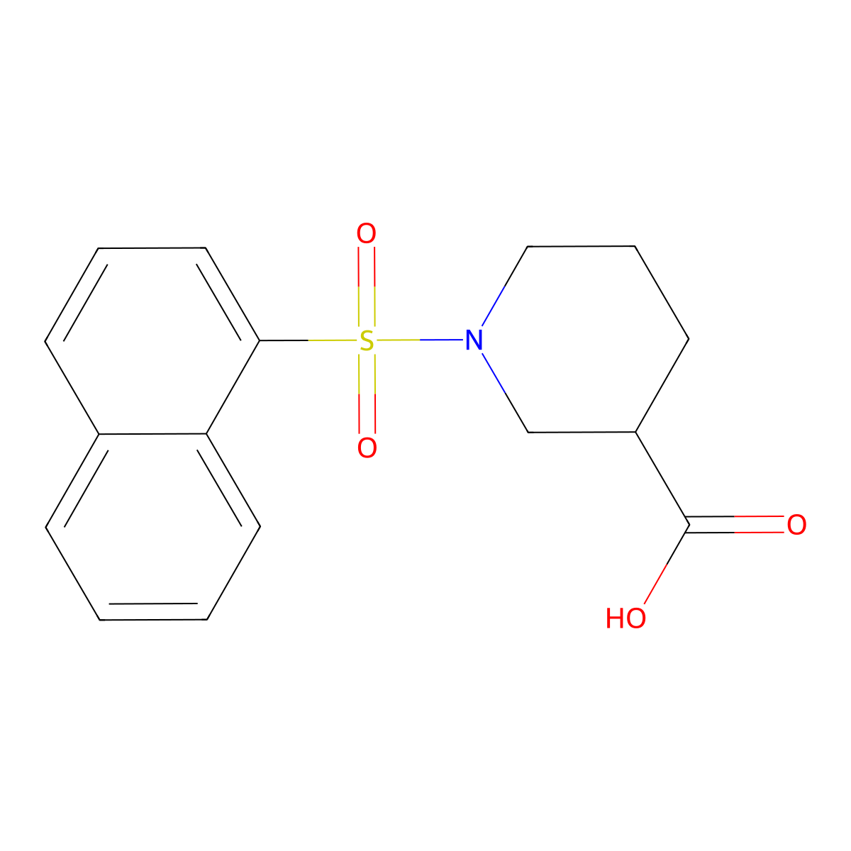 1-(Naphthalen-1-ylsulfonyl)piperidine-3-carboxylic acid molecular structure, CAS 1710846-08-4