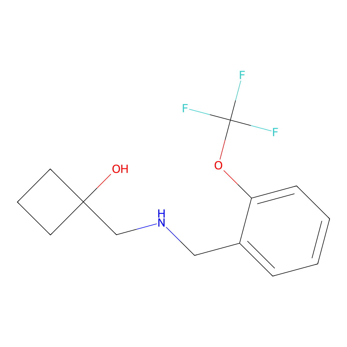 1-[[[2-(Trifluoromethoxy)phenyl]methylamino]methyl]cyclobutan-1-ol molecular structure, CAS 1710848-73-9