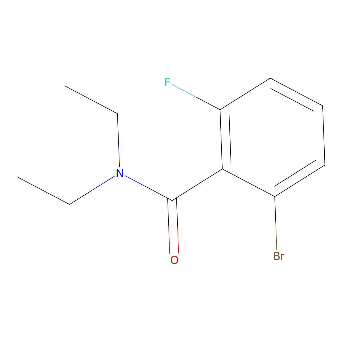 2-bromo-N,N-diethyl-6-fluorobenzamide molecular structure, CAS 1710852-83-7