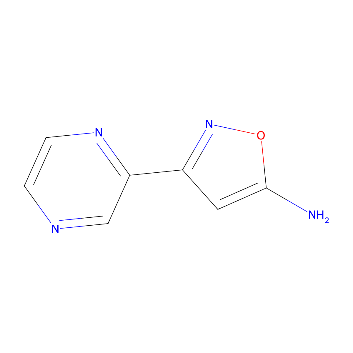 3-(Pyrazin-2-yl)isoxazol-5-amine molecular structure, CAS 1710853-32-9