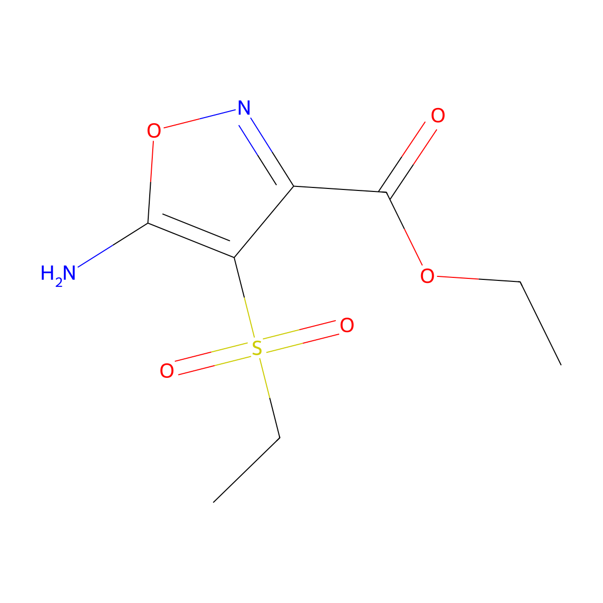 Ethyl 5-amino-4-(ethylsulfonyl)isoxazole-3-carboxylate molecular structure, CAS 1710853-68-1