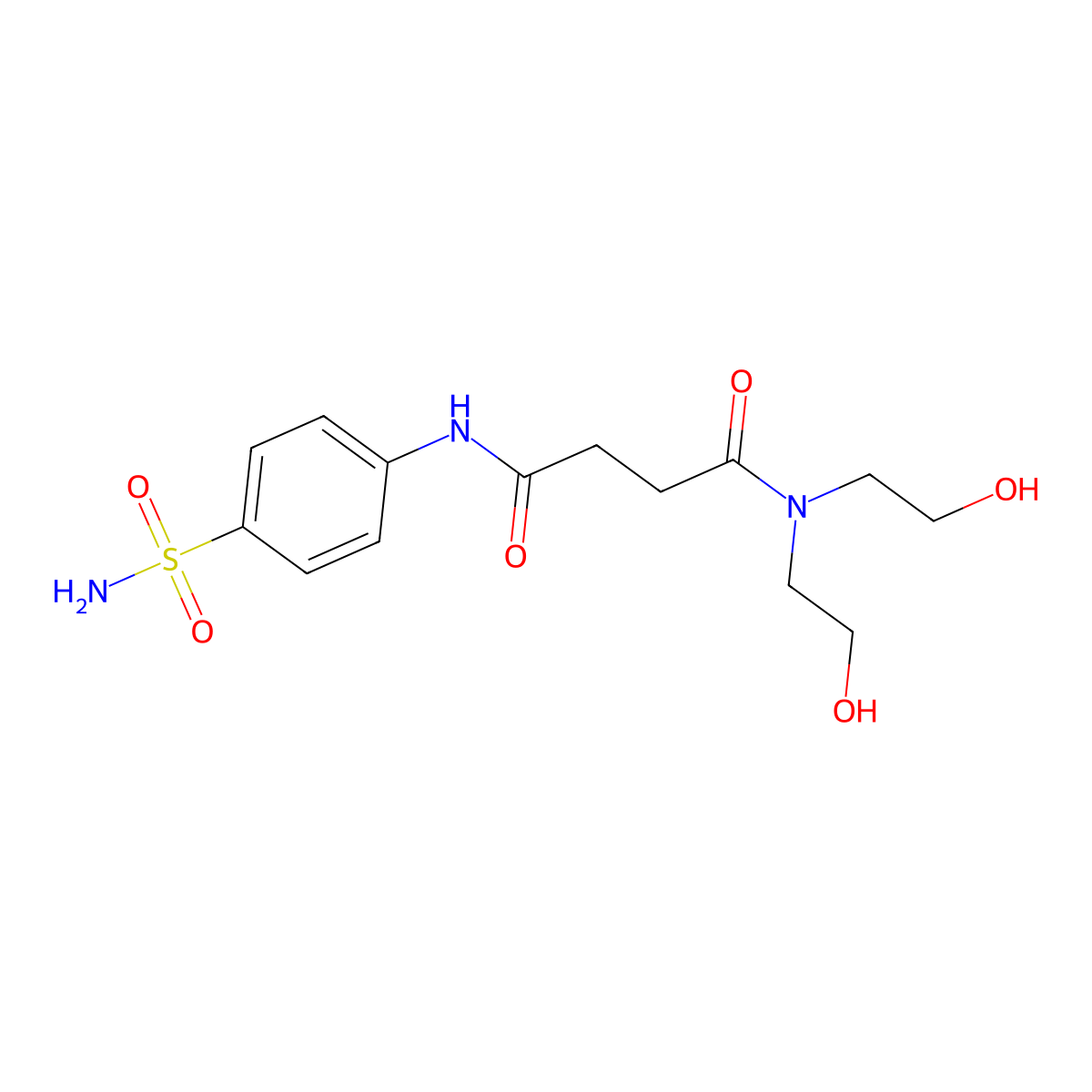 Butanediamide, N'-(4-(aminosulfonyl)phenyl)-N,N-bis(2-hydroxyethyl)- molecular structure, CAS 171088-67-8