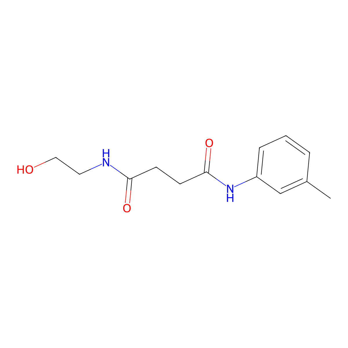 Butanediamide, N'-(2-hydroxyethyl)-N'-(3-methylphenyl)- molecular structure, CAS 171088-68-9