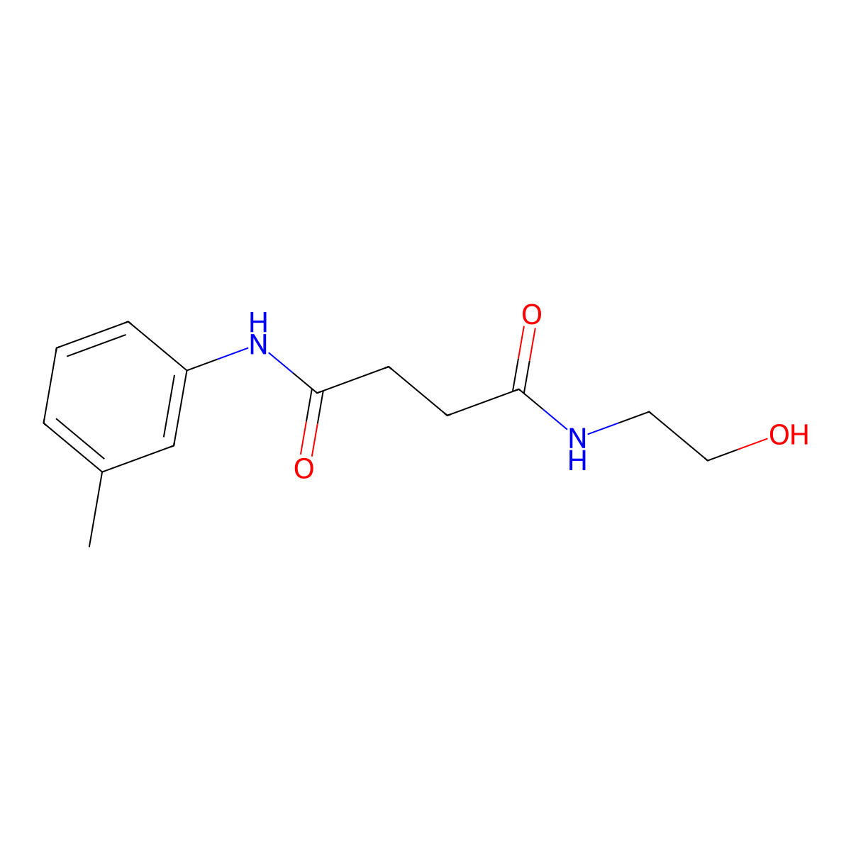 Butanediamide, N'-(2-hydroxyethyl)-N'-(3-methylphenyl)- molecular structure, CAS 171088-68-9