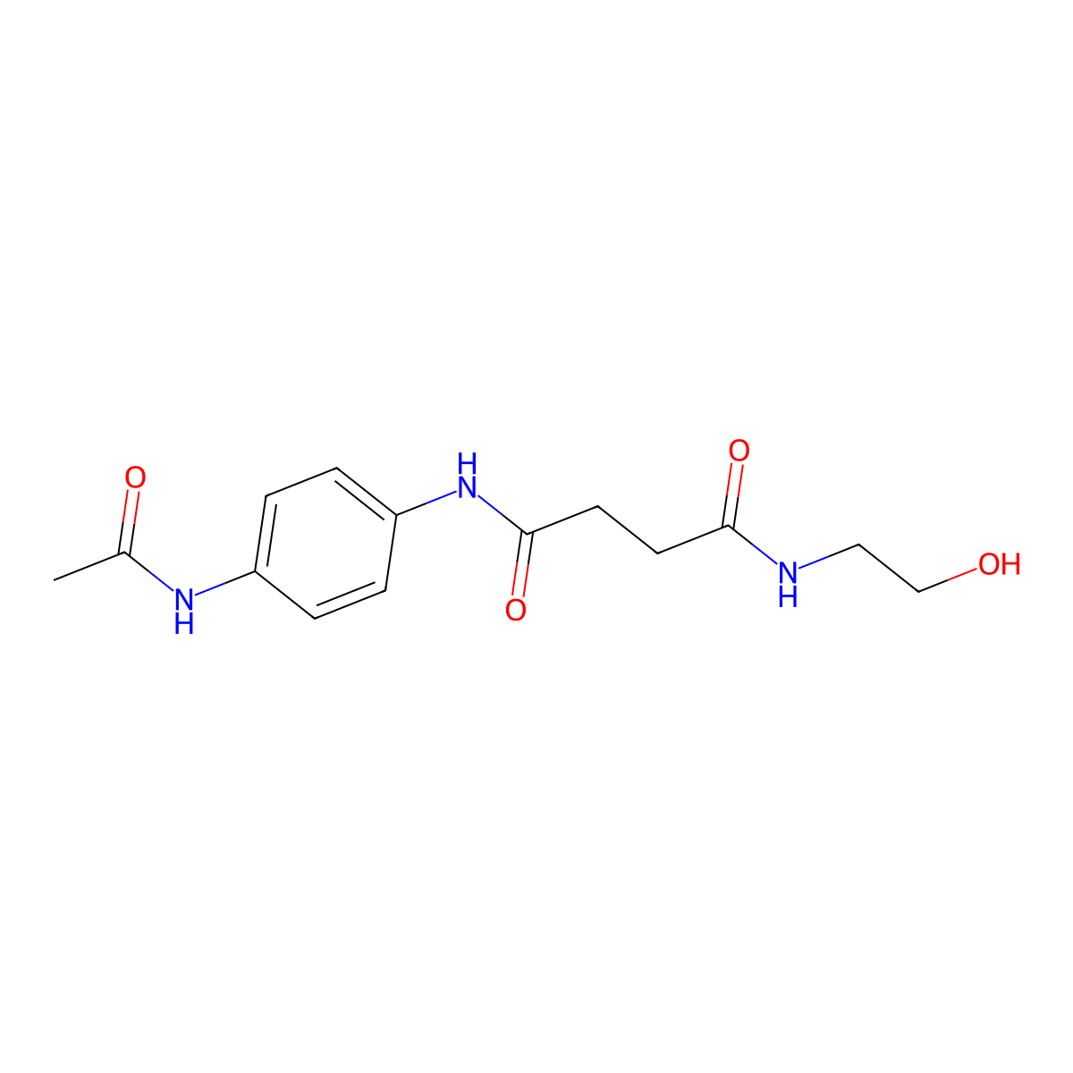 N'-(4-acetamidophenyl)-N-(2-hydroxyethyl)butanediamide molecular structure, CAS 171088-70-3