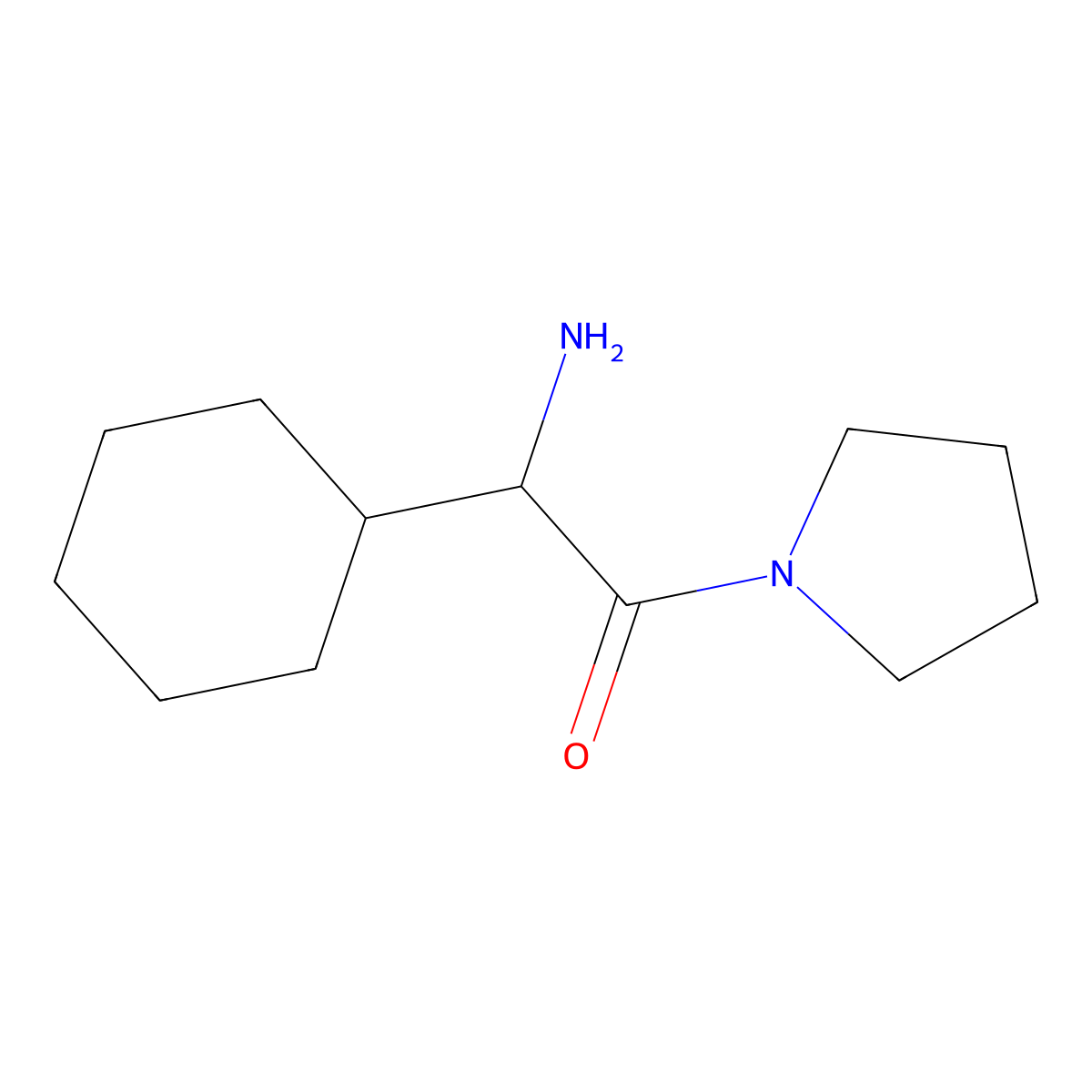 (2S)-2-amino-2-cyclohexyl-1-(pyrrolidin-1-yl)ethan-1-one molecular structure, CAS 171092-49-2