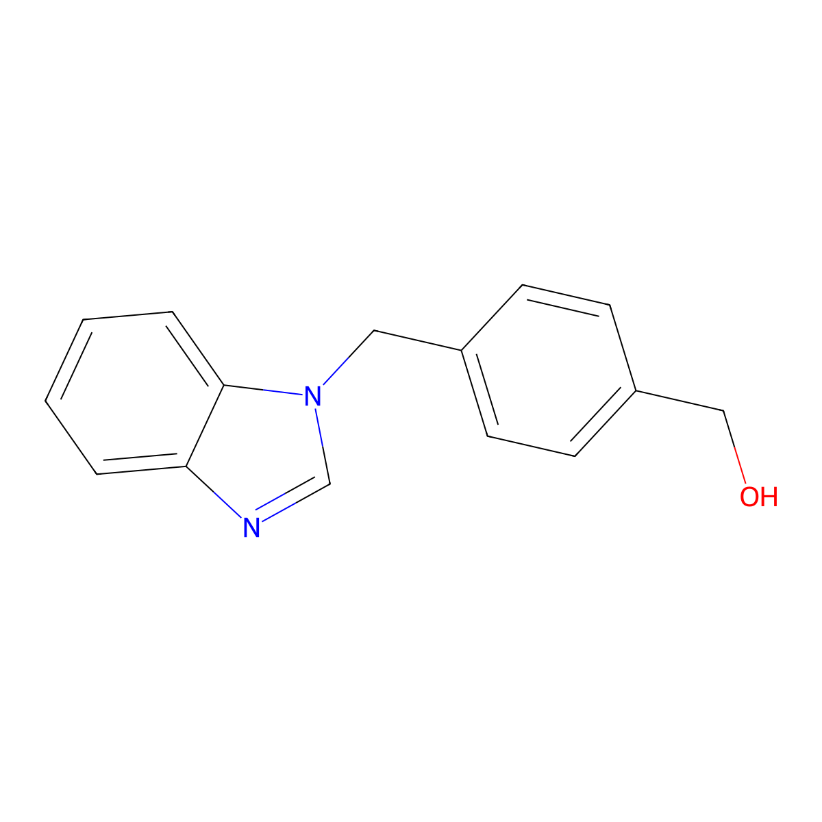 {4-[(1H-1,3-benzodiazol-1-yl)methyl]phenyl}methanol molecular structure, CAS 1710935-18-4