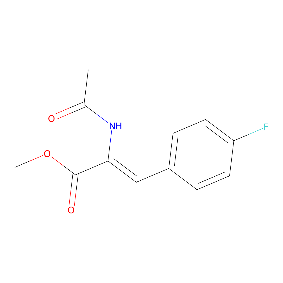 Methyl 2-acetamido-3-(4-fluorophenyl)prop-2-enoate molecular structure, CAS 171095-23-1