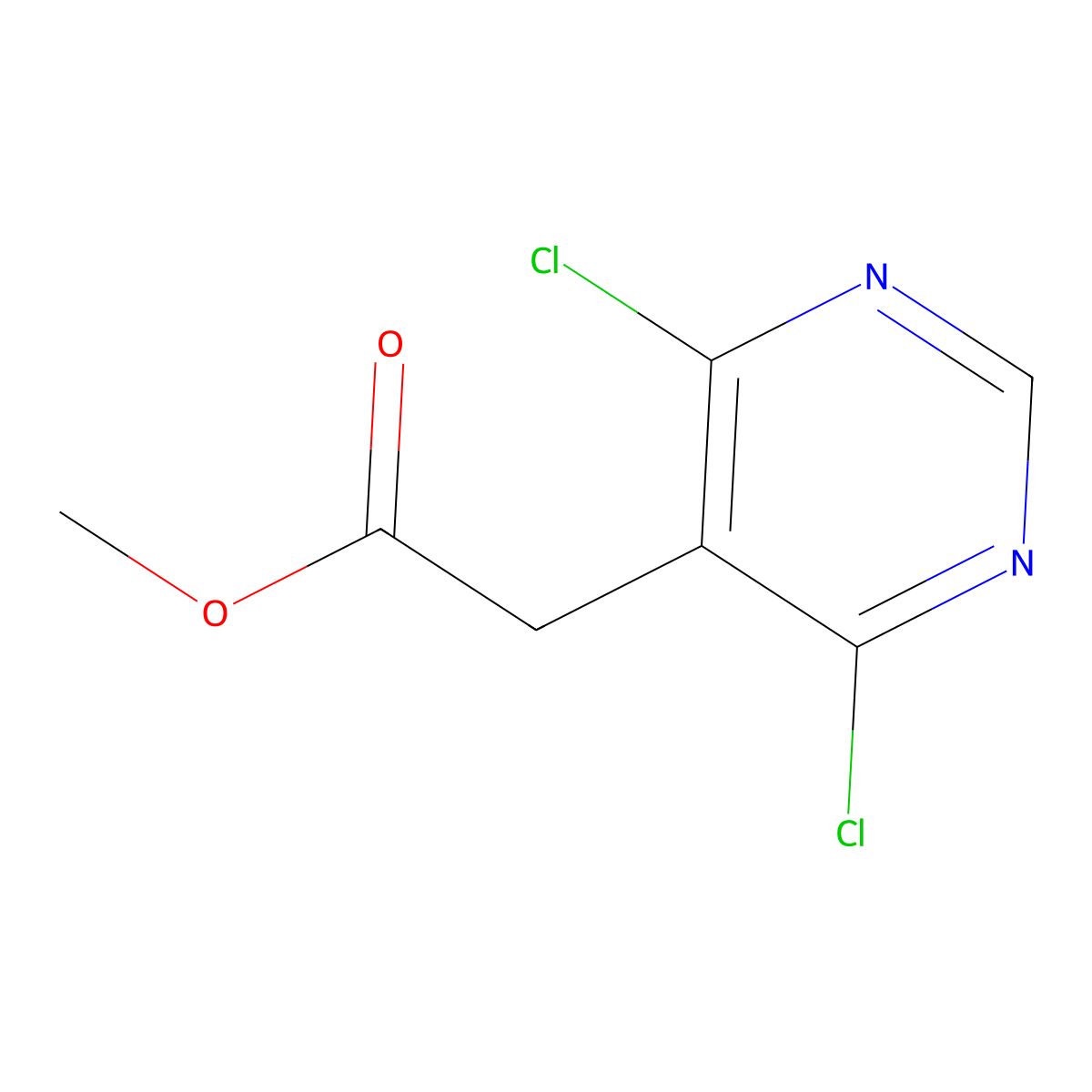 Methyl 2-(4,6-dichloropyrimidin-5-yl)acetate molecular structure, CAS 171096-33-6
