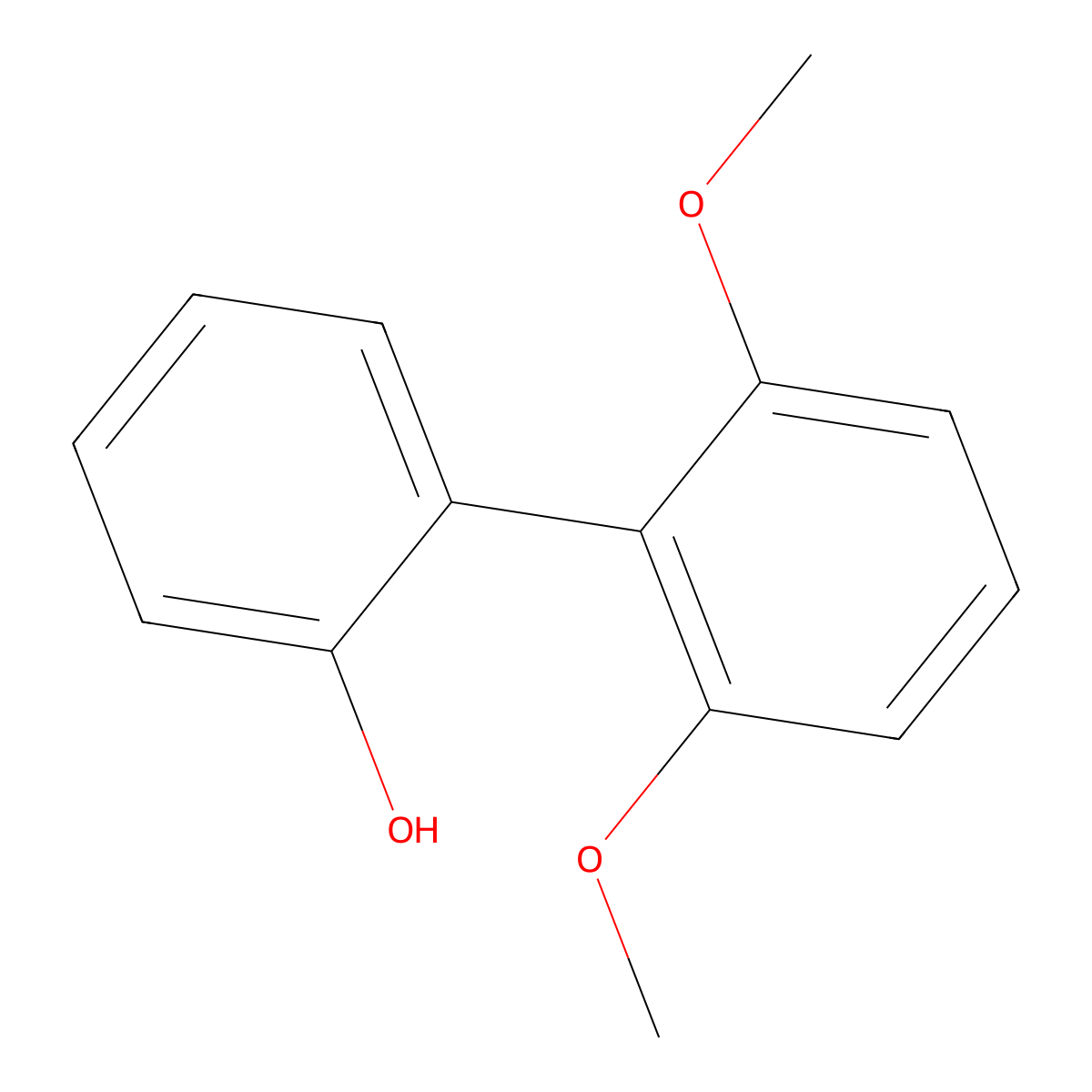 2',6'-Dimethoxy-[1,1'-biphenyl]-2-ol molecular structure, CAS 1710993-59-1