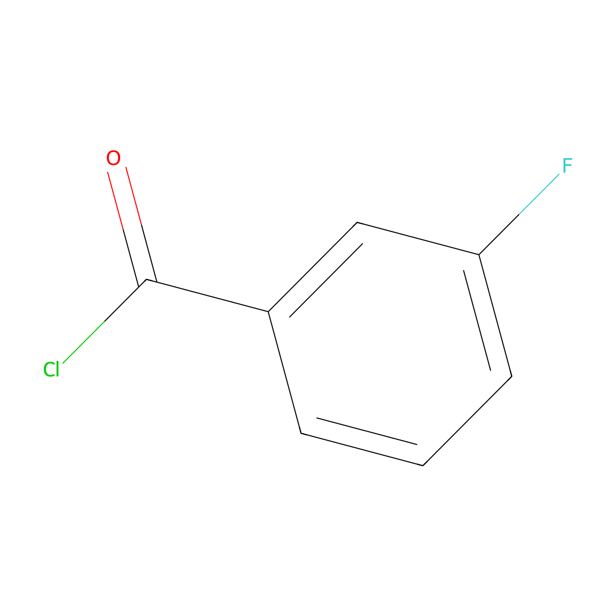 3-Fluorobenzoyl chloride molecular structure, CAS 1711-07-5