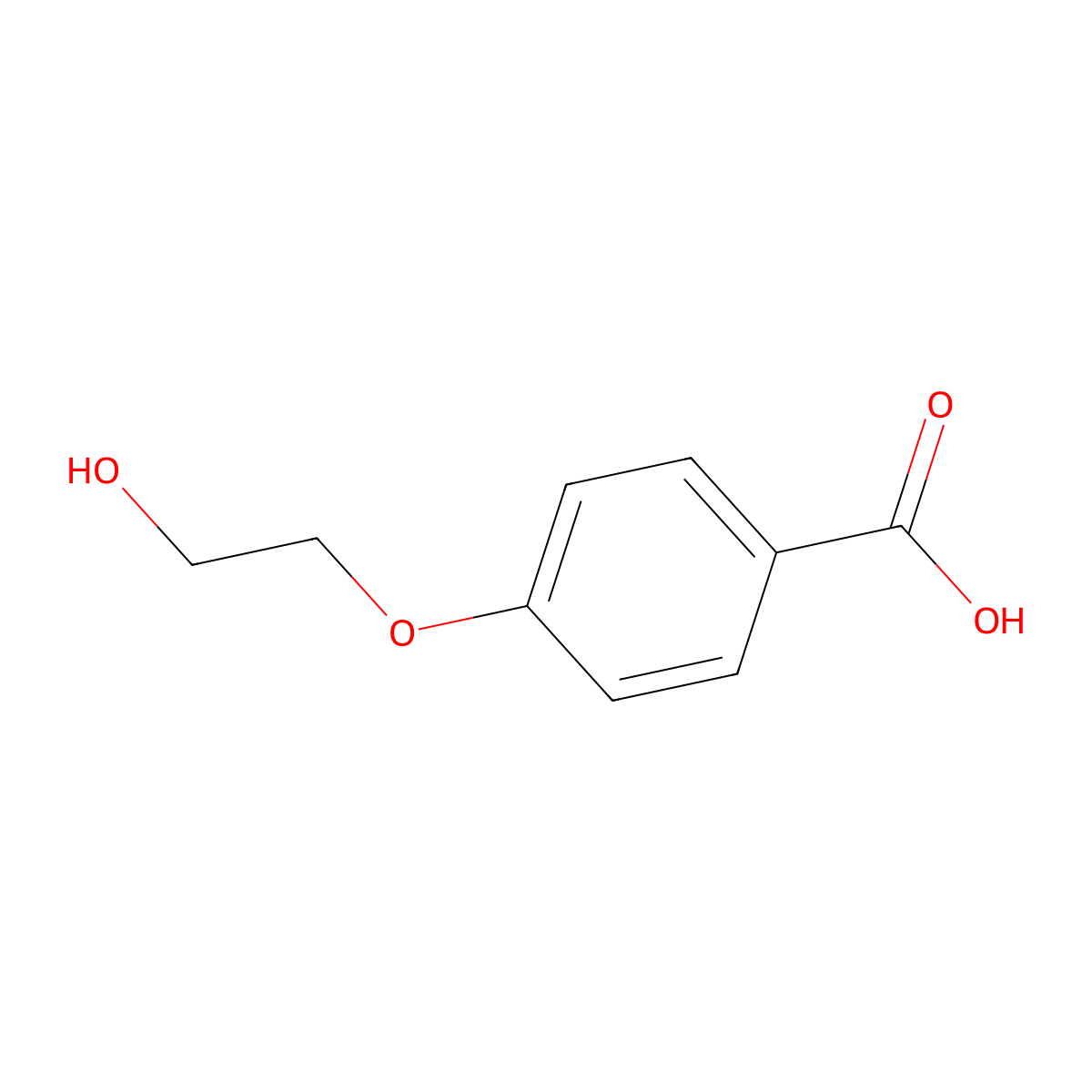 4-(2-Hydroxyethoxy)benzenecarboxylic acid molecular structure, CAS 1711-24-6