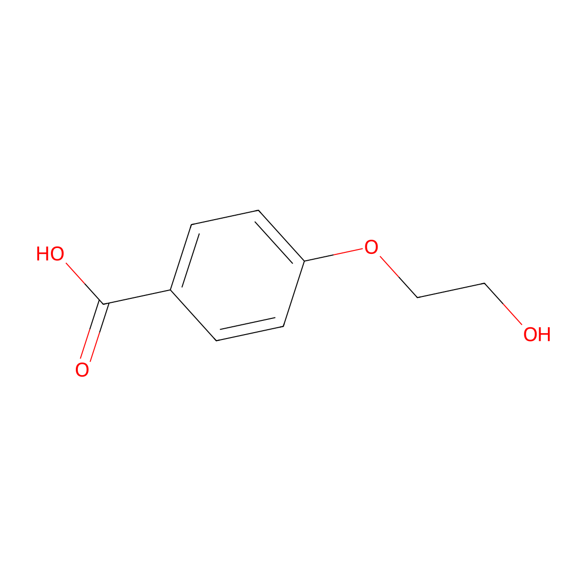 4-(2-Hydroxyethoxy)benzenecarboxylic acid molecular structure, CAS 1711-24-6