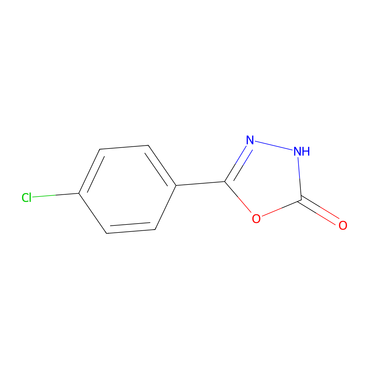 1,3,4-Oxadiazol-2(3H)-one, 5-(4-chlorophenyl)- molecular structure, CAS 1711-61-1