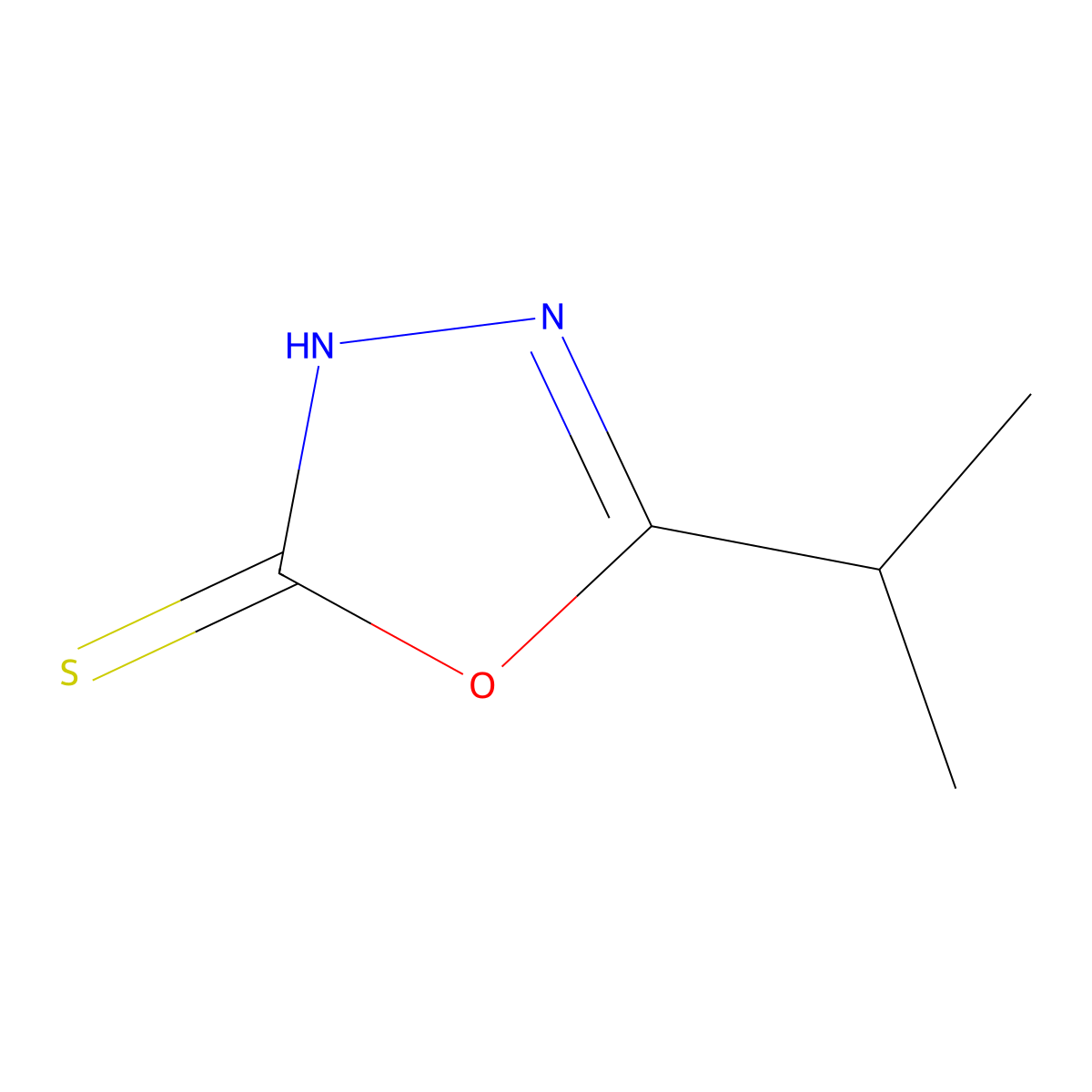 5-(Propan-2-yl)-1,3,4-oxadiazole-2-thiol molecular structure, CAS 1711-73-5