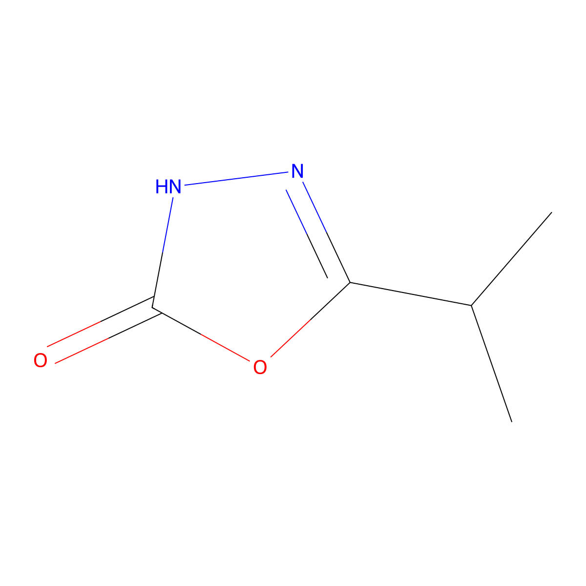 1,3,4-Oxadiazol-2(3H)-one, 5-(1-methylethyl)- molecular structure, CAS 1711-88-2