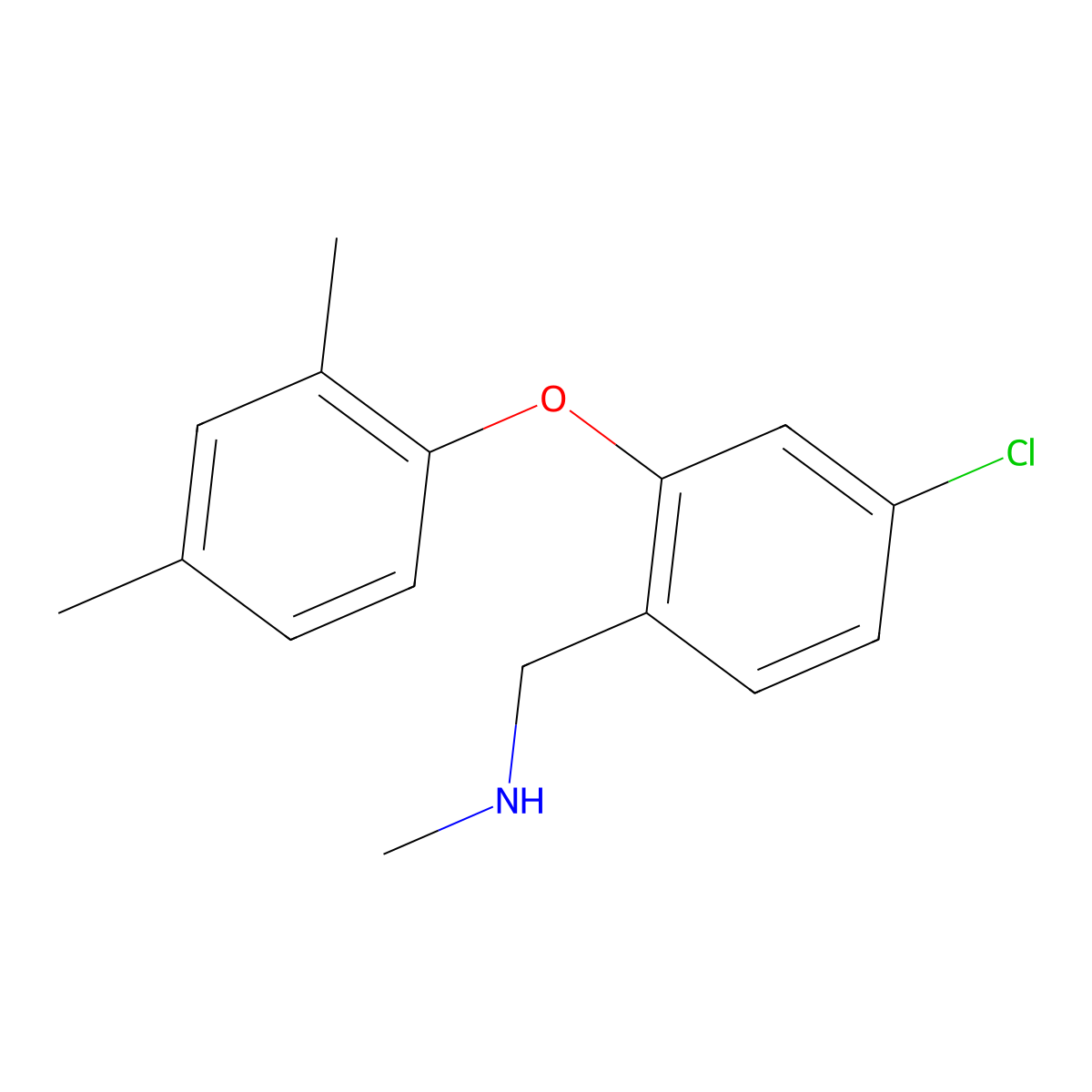 {[4-Chloro-2-(2,4-dimethylphenoxy)phenyl]methyl}(methyl)amine molecular structure, CAS 1711012-80-4