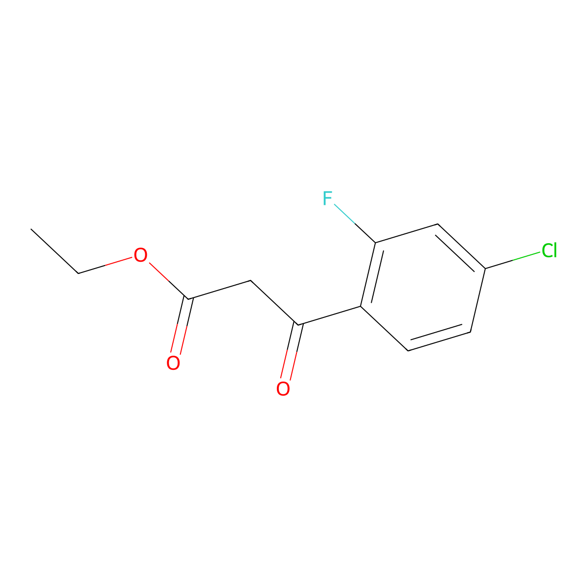 Ethyl 3-(4-chloro-2-fluorophenyl)-3-oxopropanoate molecular structure, CAS 171102-21-9