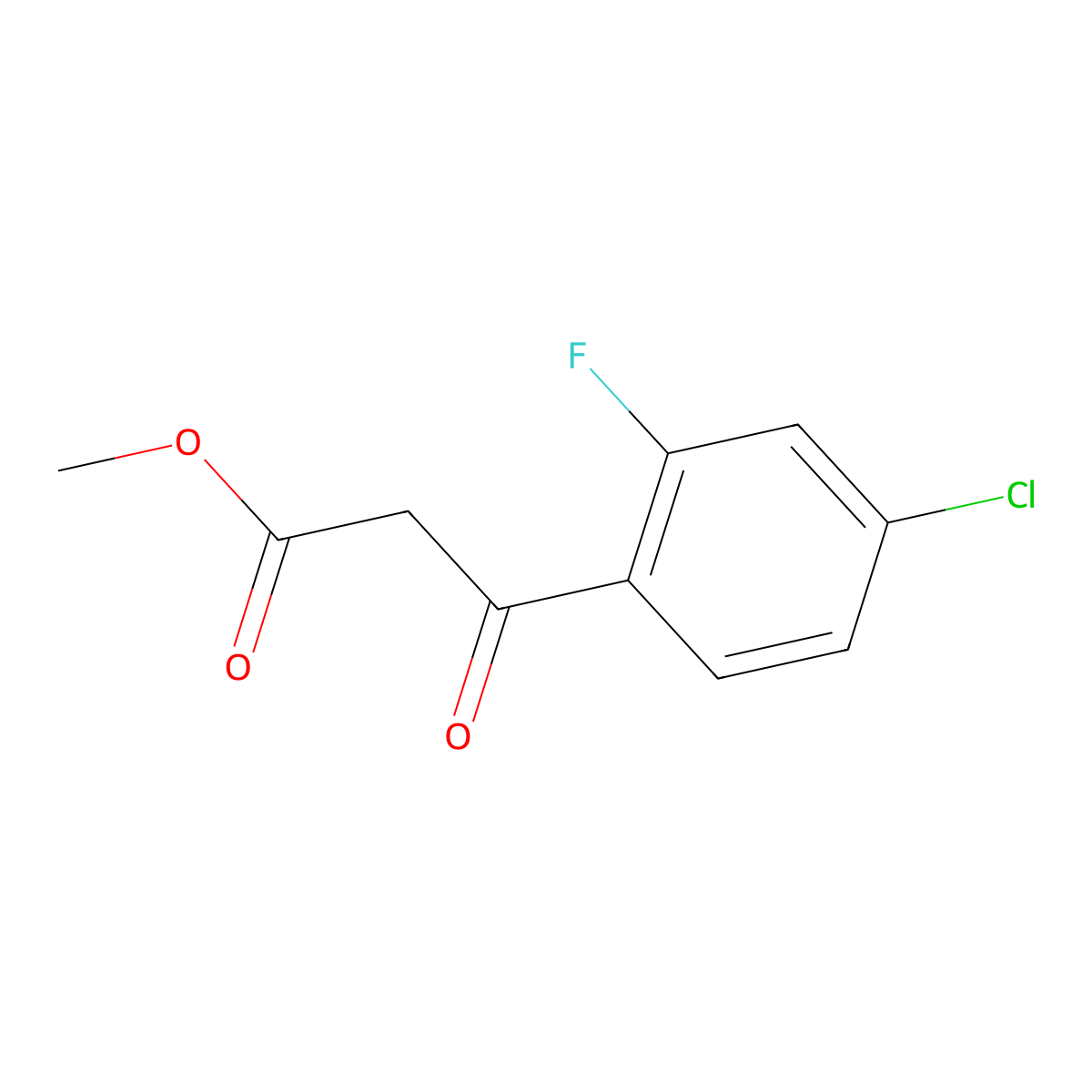 Methyl 3-(4-chloro-2-fluorophenyl)-3-oxopropanoate molecular structure, CAS 171102-22-0