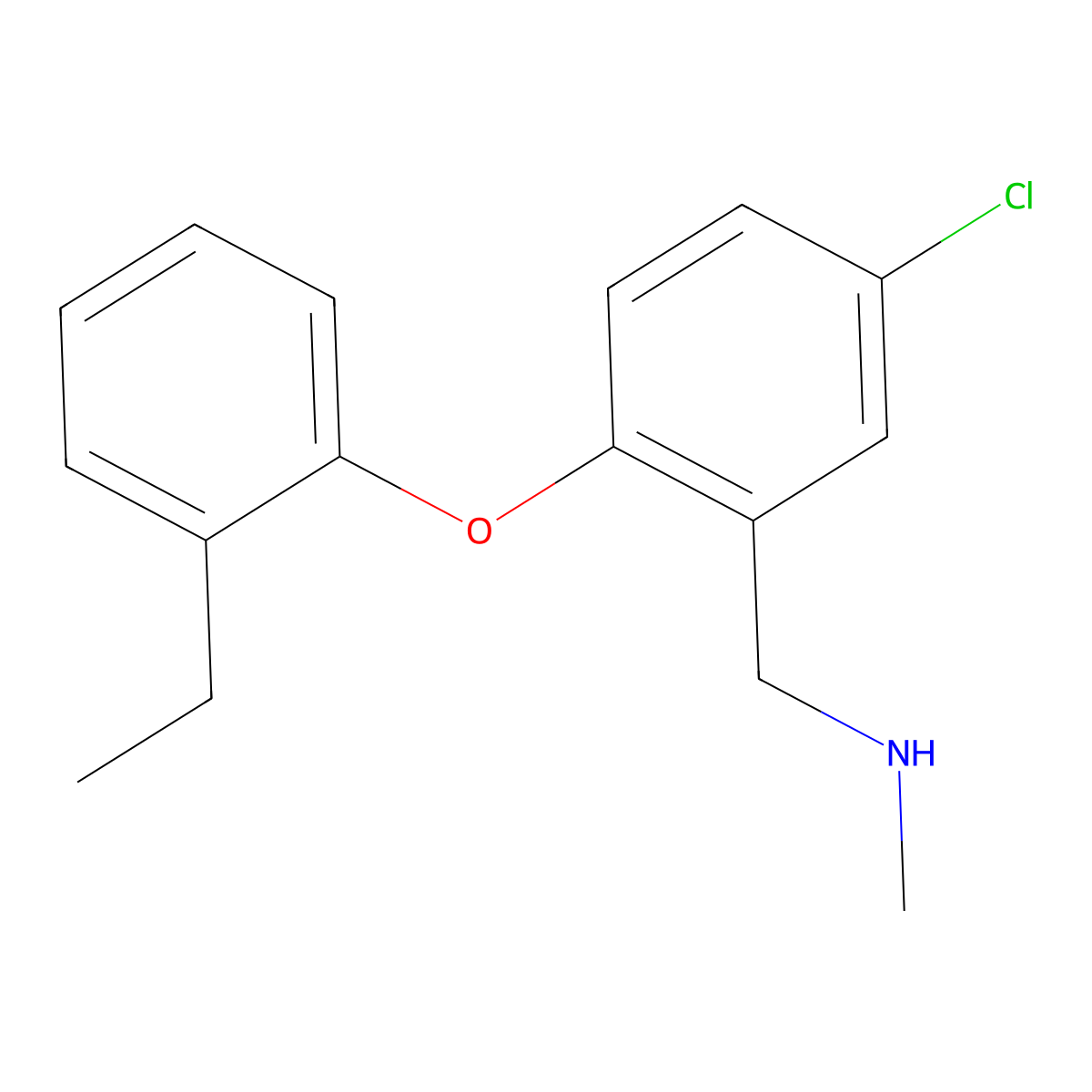 {[5-Chloro-2-(2-ethylphenoxy)phenyl]methyl}(methyl)amine molecular structure, CAS 1711093-29-6