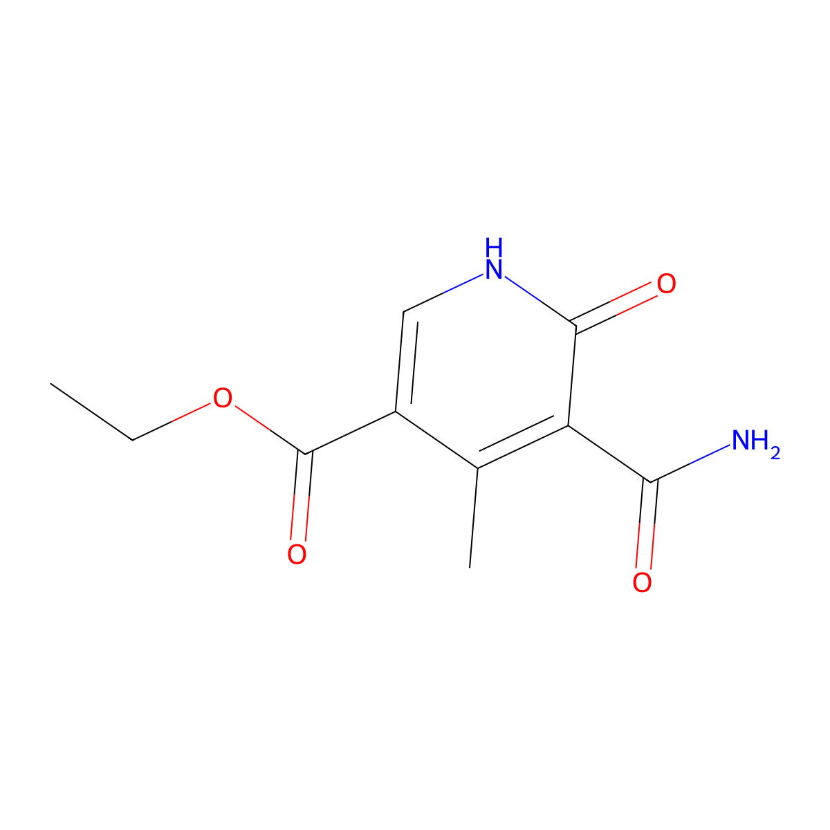 Ethyl 5-(aminocarbonyl)-4-methyl-6-oxo-1,6-dihydro-3-pyridinecarboxylate molecular structure, CAS 171113-29-4