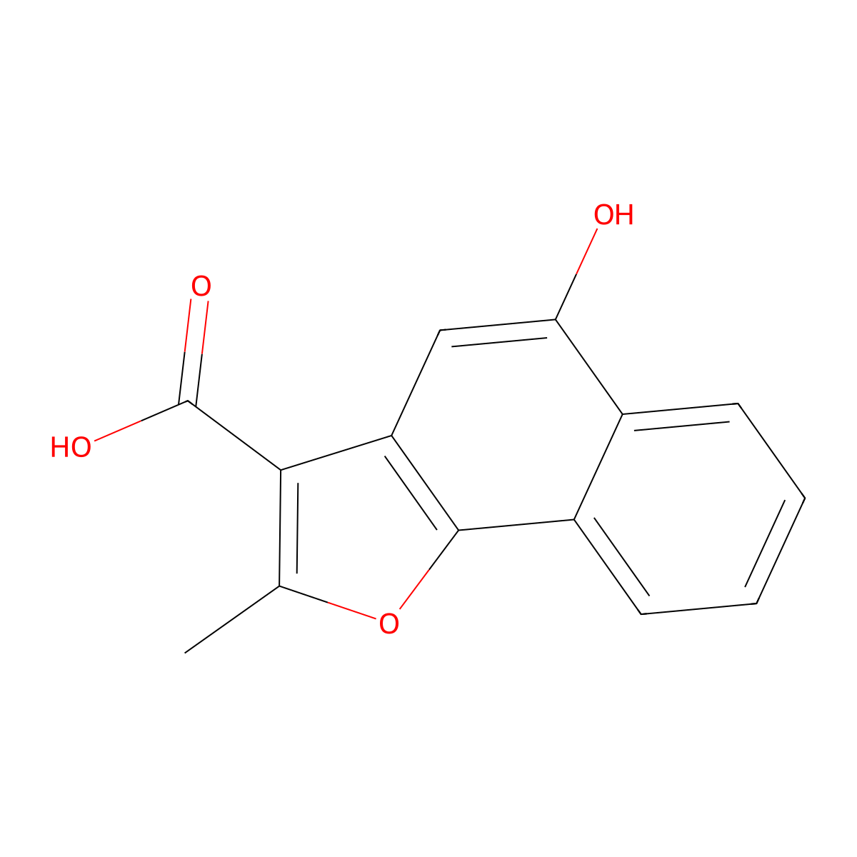 5-Hydroxy-2-methyl-naphtho[1,2-b]furan-3-carboxylic acid molecular structure, CAS 17112-91-3