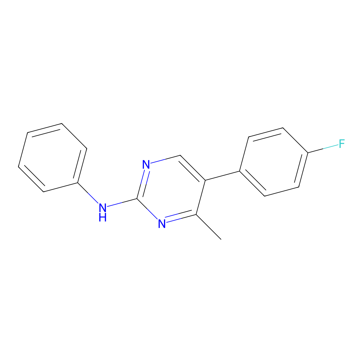 5-(4-fluorophenyl)-4-methyl-N-phenylpyrimidin-2-amine molecular structure, CAS 1711248-13-3