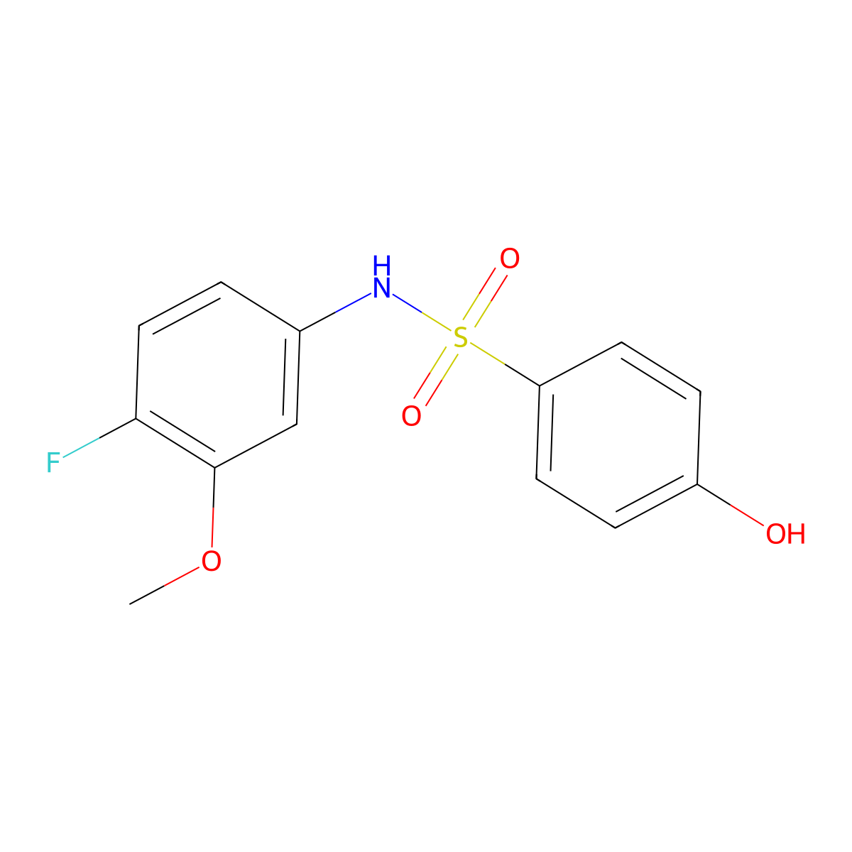N-(4-fluoro-3-methoxyphenyl)-4-hydroxybenzene-1-sulfonamide molecular structure, CAS 1711256-77-7