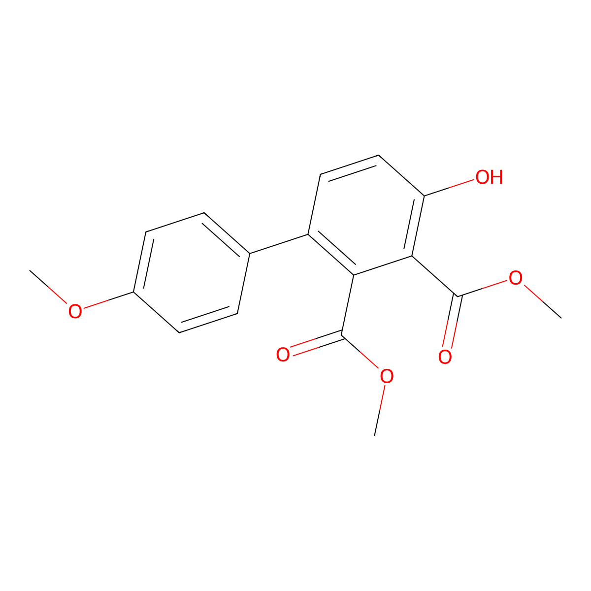 2,3-Dimethyl 4-hydroxy-4'-methoxy(1,1'-biphenyl)-2,3-dicarboxylate molecular structure, CAS 17113-34-7