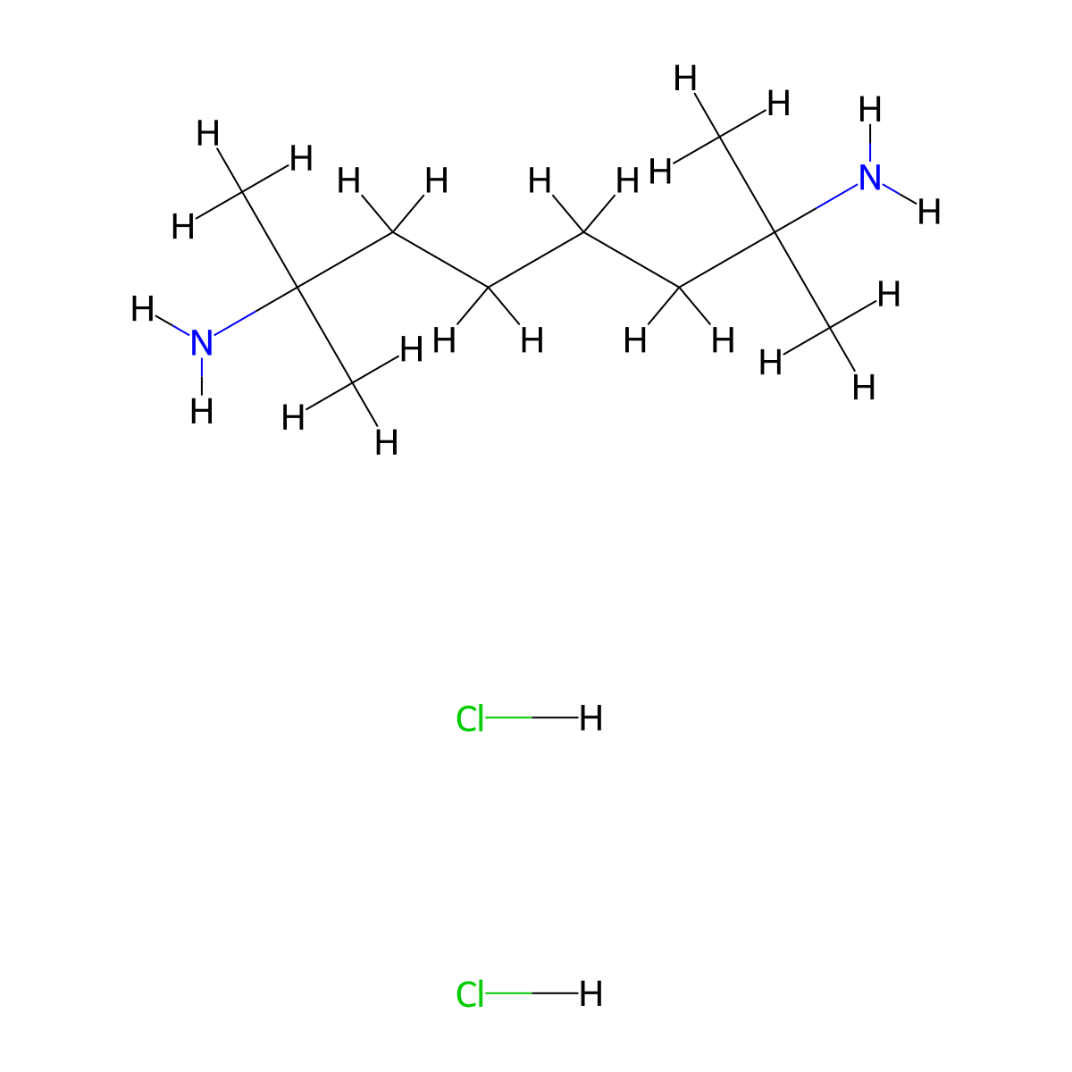 2,7-Dimethyloctane-2,7-diaminedihydrochloride molecular structure, CAS 17113-47-2