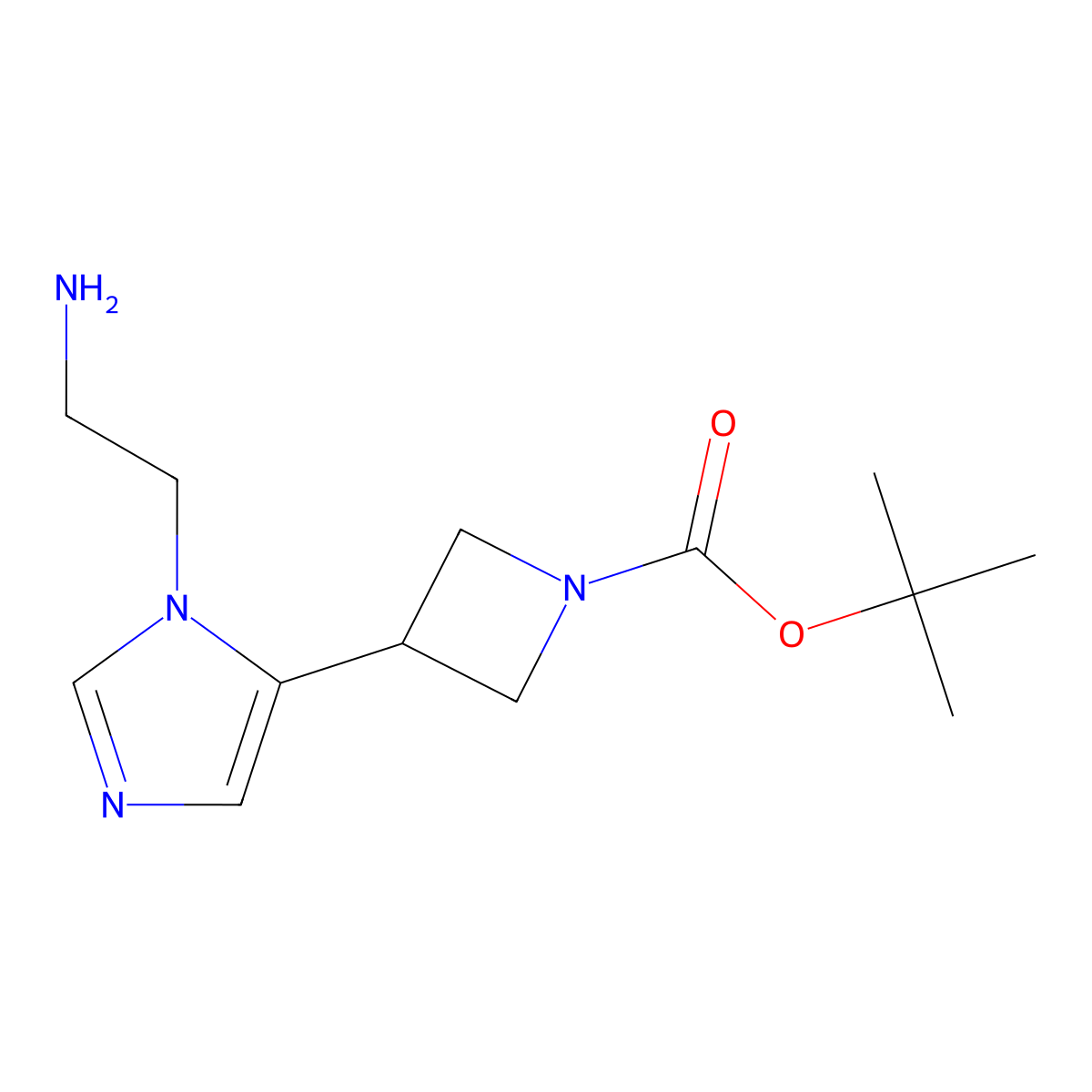 tert-butyl 3-[1-(2-aminoethyl)-1H-imidazol-5-yl]azetidine-1-carboxylate molecular structure, CAS 1711338-68-9