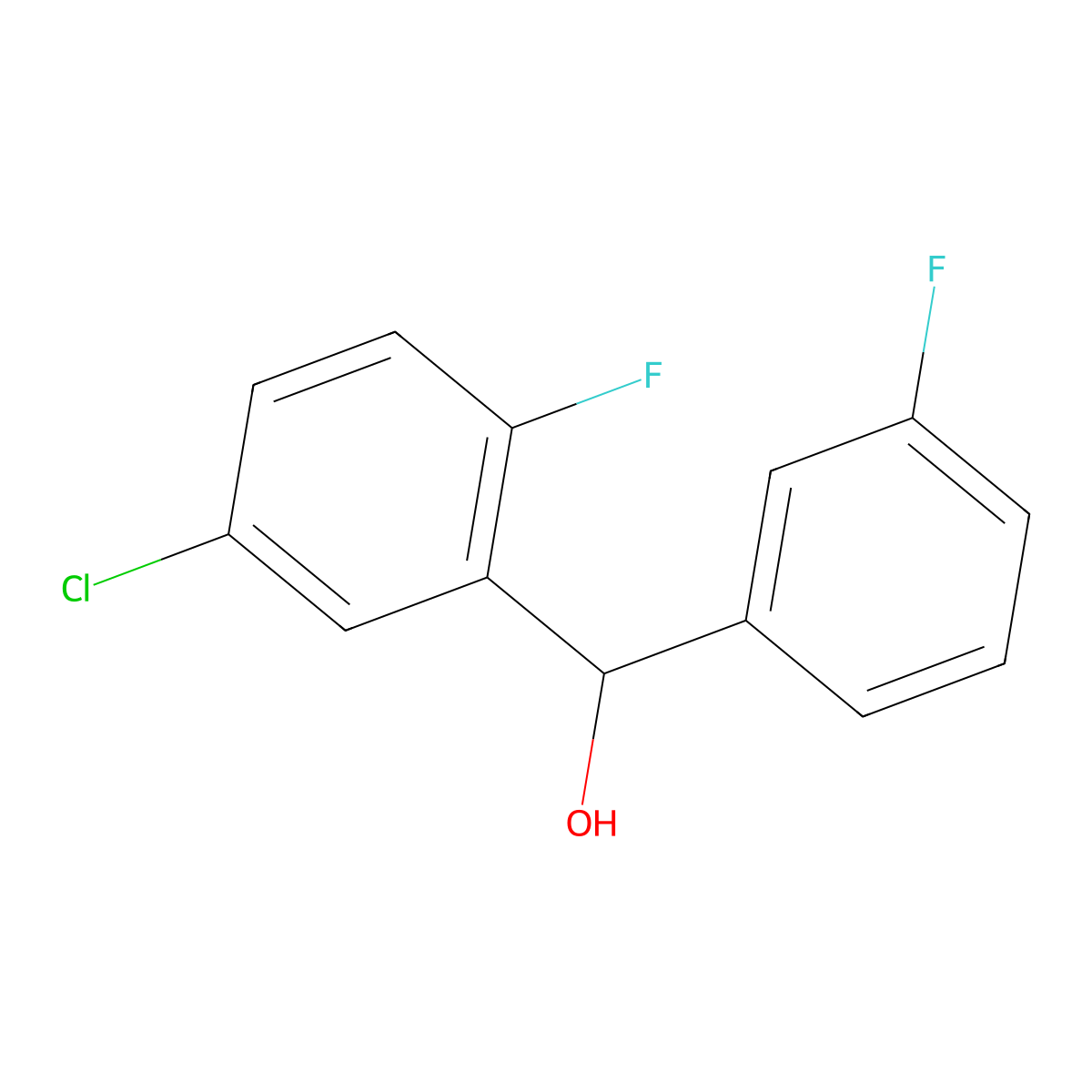 (5-Chloro-2-fluorophenyl)(3-fluorophenyl)methanol molecular structure, CAS 1711378-56-1