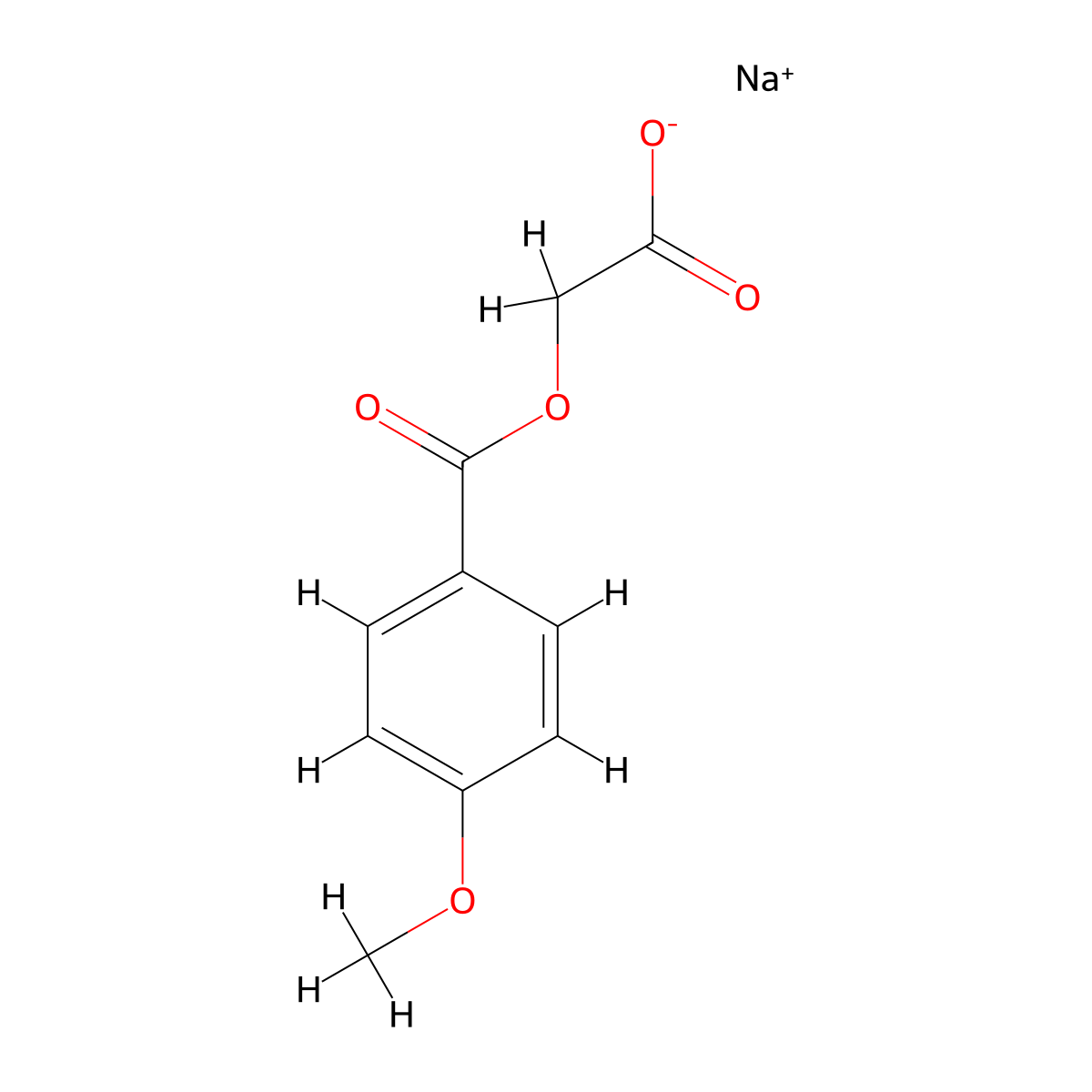 Sodium (4-methoxybenzoyloxy)acetate molecular structure, CAS 17114-82-8