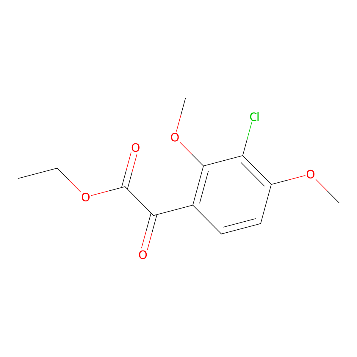 Ethyl 3-chloro-2,4-dimethoxy-alpha-oxobenzeneacetate molecular structure, CAS 1711410-36-4