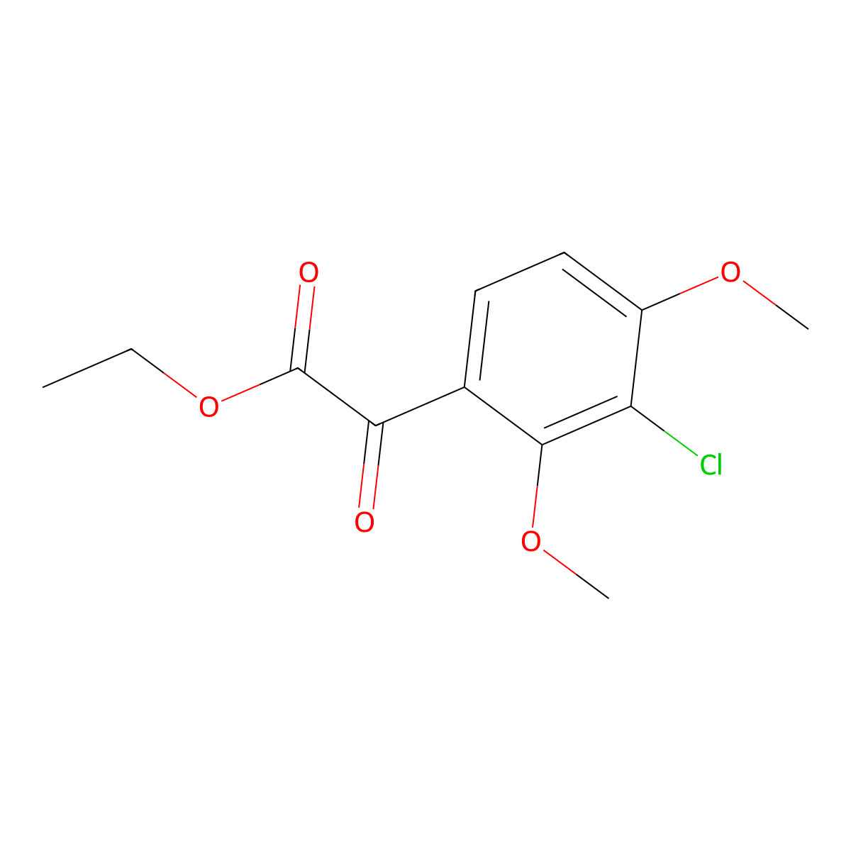 Ethyl 3-chloro-2,4-dimethoxy-alpha-oxobenzeneacetate molecular structure, CAS 1711410-36-4