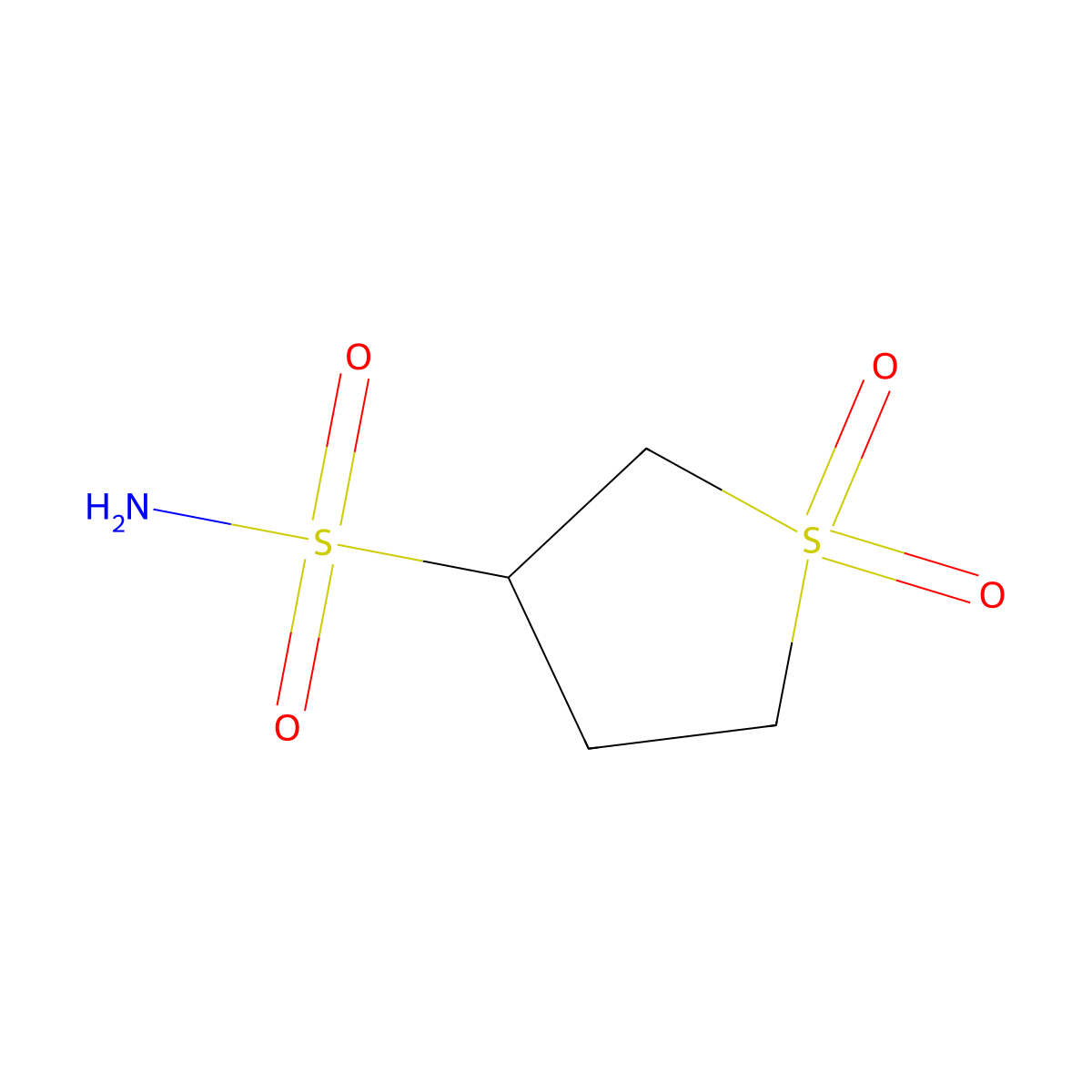 Tetrahydrothiophene-3-sulfonamide 1,1-dioxide molecular structure, CAS 17115-48-9